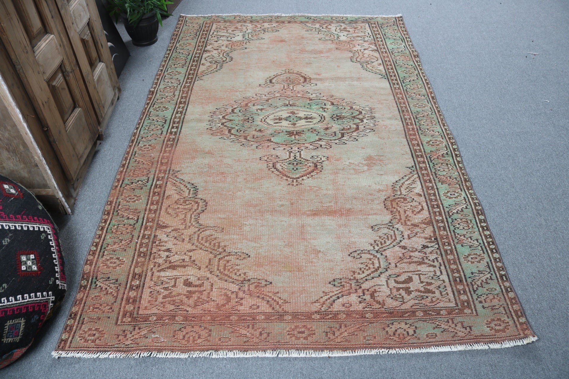 Vintage Dekor Halıları, Yatak Odası Halısı, Oturma Odası Halısı, Çocuk Halıları, Türk Halıları, Kahverengi Boho Halıları, Vintage Halılar, 4.8x7.5 ft Alan Halısı, Havalı Halı