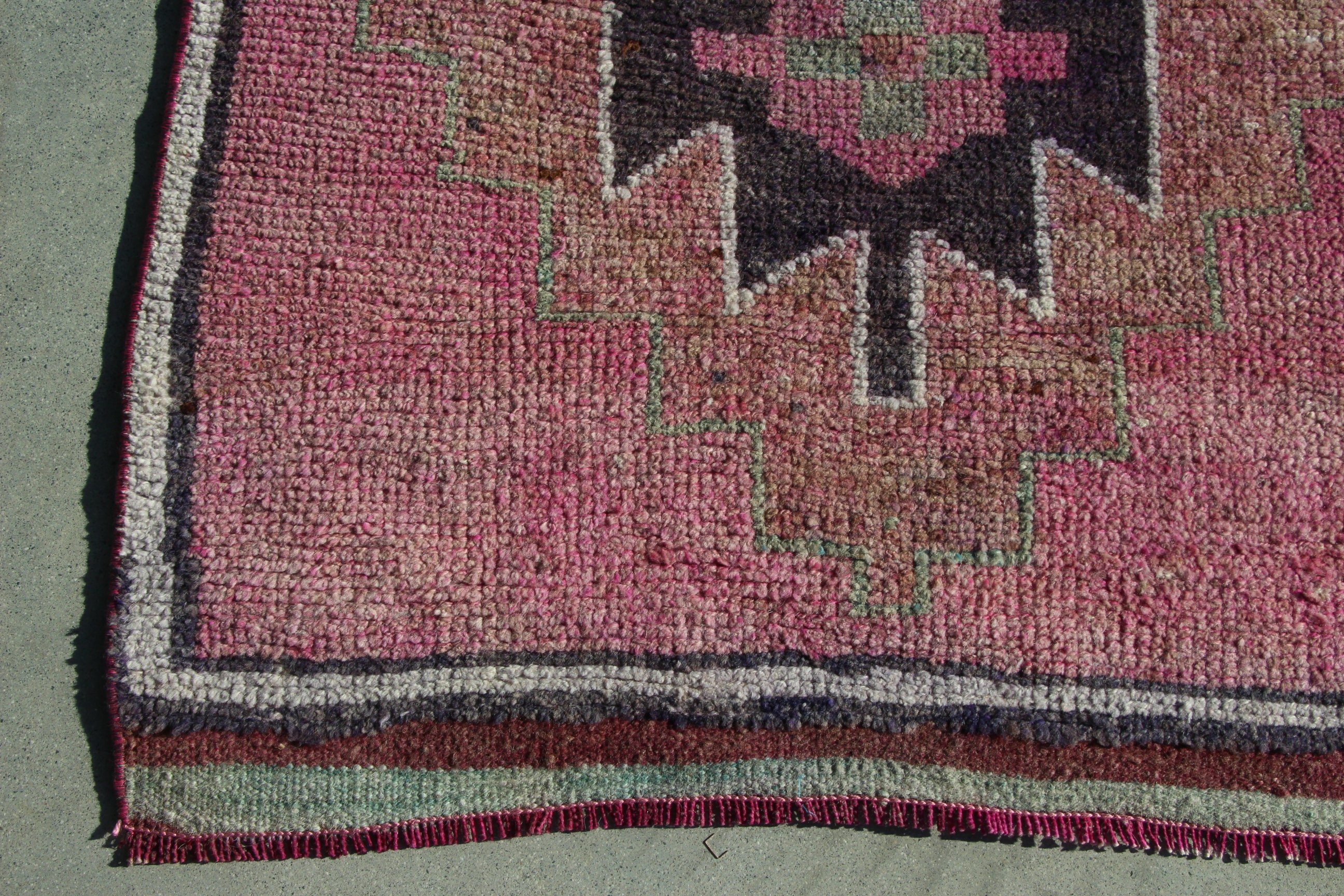 Pink Luxury Rugs, Cool Rug, 2.9x12 ft Runner Rugs, Aesthetic Rug, Vintage Rugs, Turkish Rug, Stair Rugs, Kitchen Rug, Corridor Rug