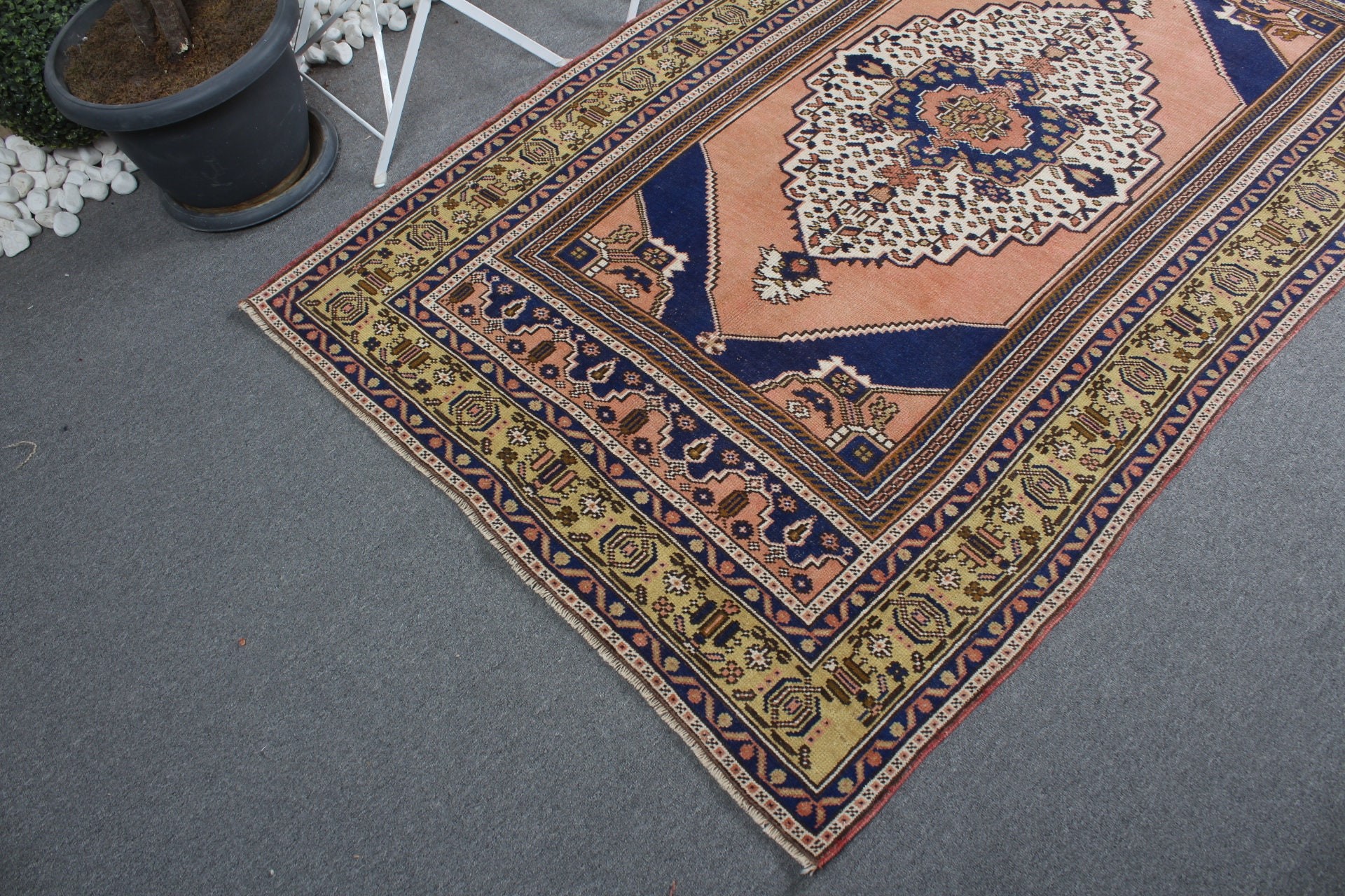 Yatak Odası Halısı, 4.1x6.5 ft Alan Halısı, Pembe Yün Halı, Vintage Halılar, Çocuk Odası Halıları, Türk Halısı, İç Mekan Halıları, Yer Halısı, Yemek Odası Halısı