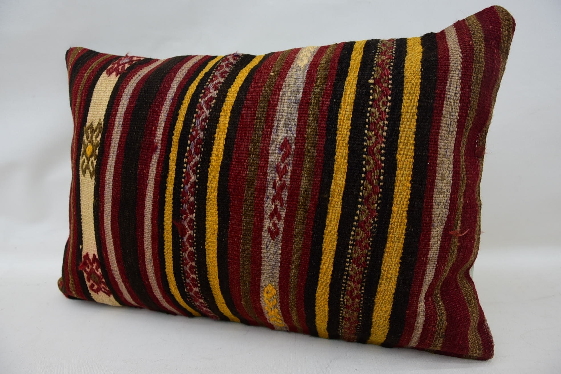 Aztec Pillow Case, Pillow for Couch, Pet Pillow, Nautical Throw Pillow Sham, 16"x24" Red Pillow, Vintage Pillow, Handmade Kilim Cushion