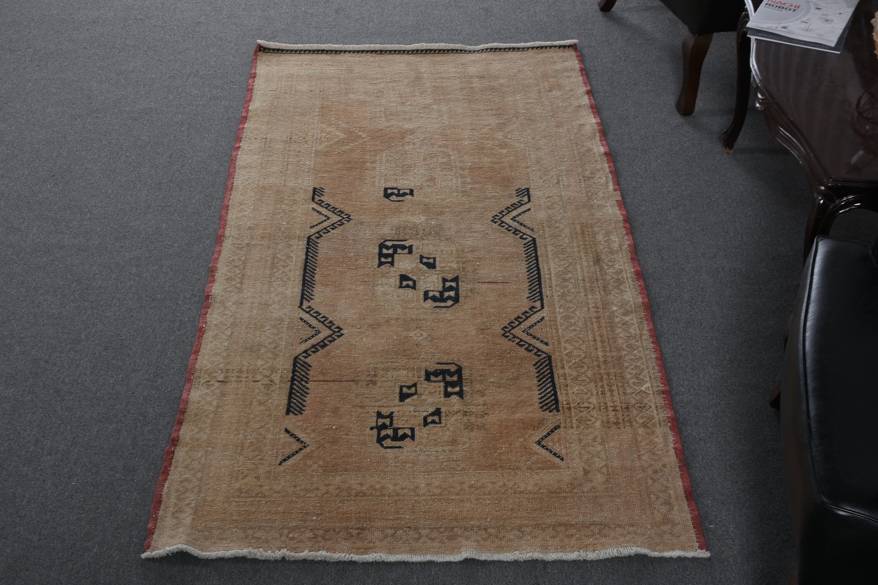 Antique Rugs, Vintage Rugs, Bedroom Rug, Rugs for Kitchen, Abstract Rug, Entry Rug, Turkish Rug, 3.3x6.5 ft Accent Rug, Brown Kitchen Rug