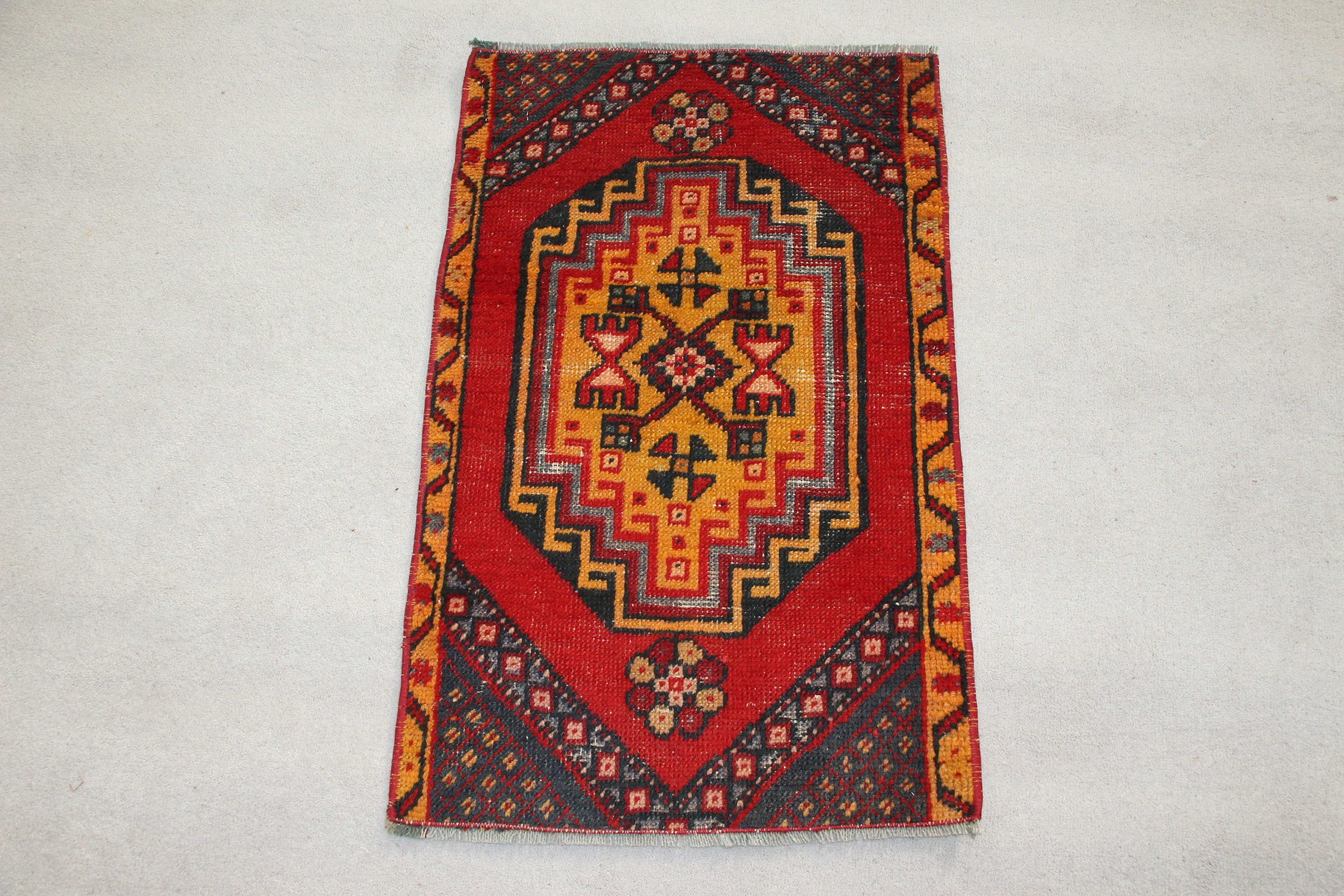 Turkish Rugs, Oriental Rugs, Red Floor Rug, 1.6x2.6 ft Small Rugs, Wall Hanging Rugs, Bedroom Rug, Office Rugs, Bath Rug, Vintage Rugs