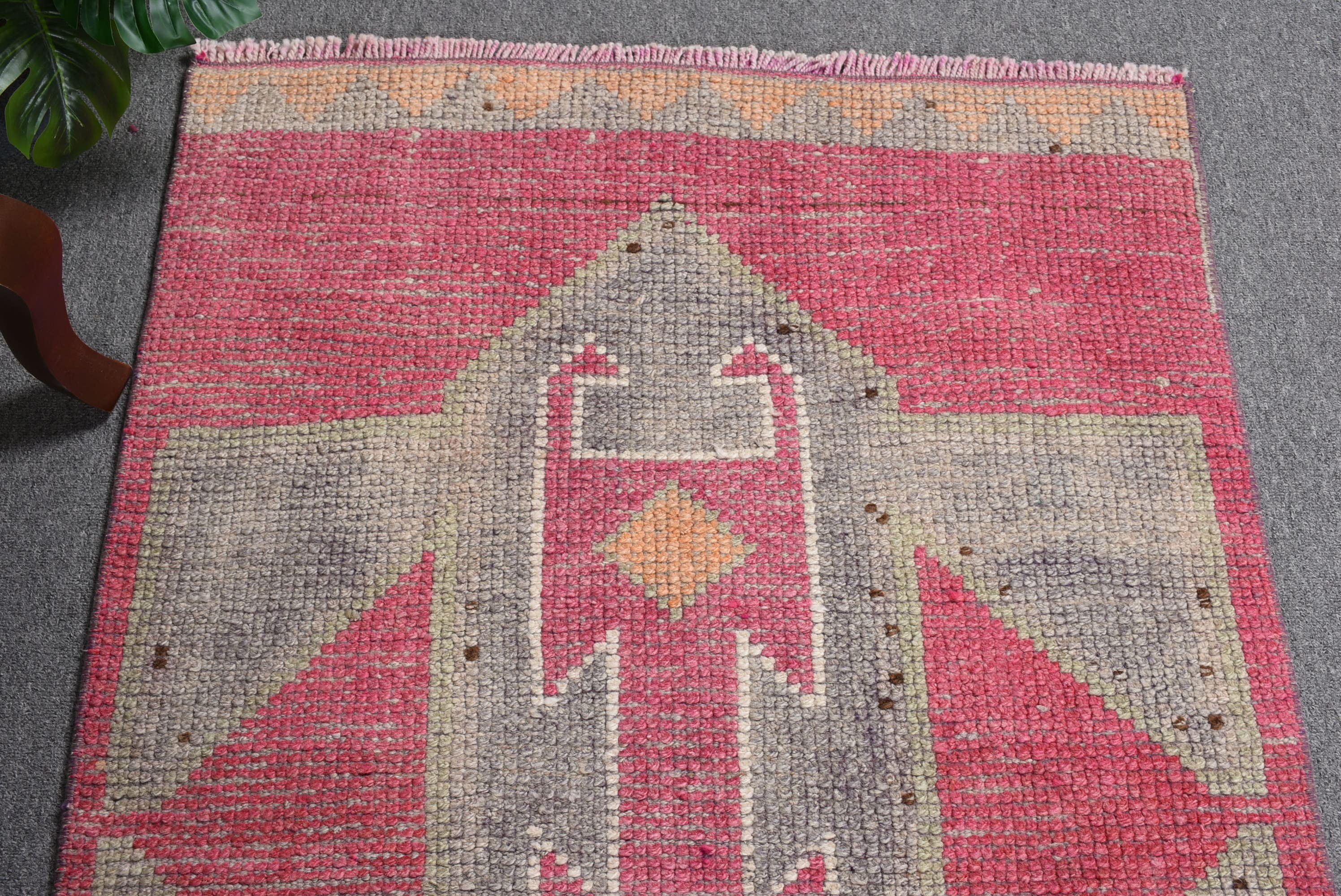 Pink Oushak Rugs, Corridor Rug, Turkish Rugs, Rugs for Corridor, Muted Rug, 2.8x9.8 ft Runner Rugs, Kitchen Rug, Vintage Rug