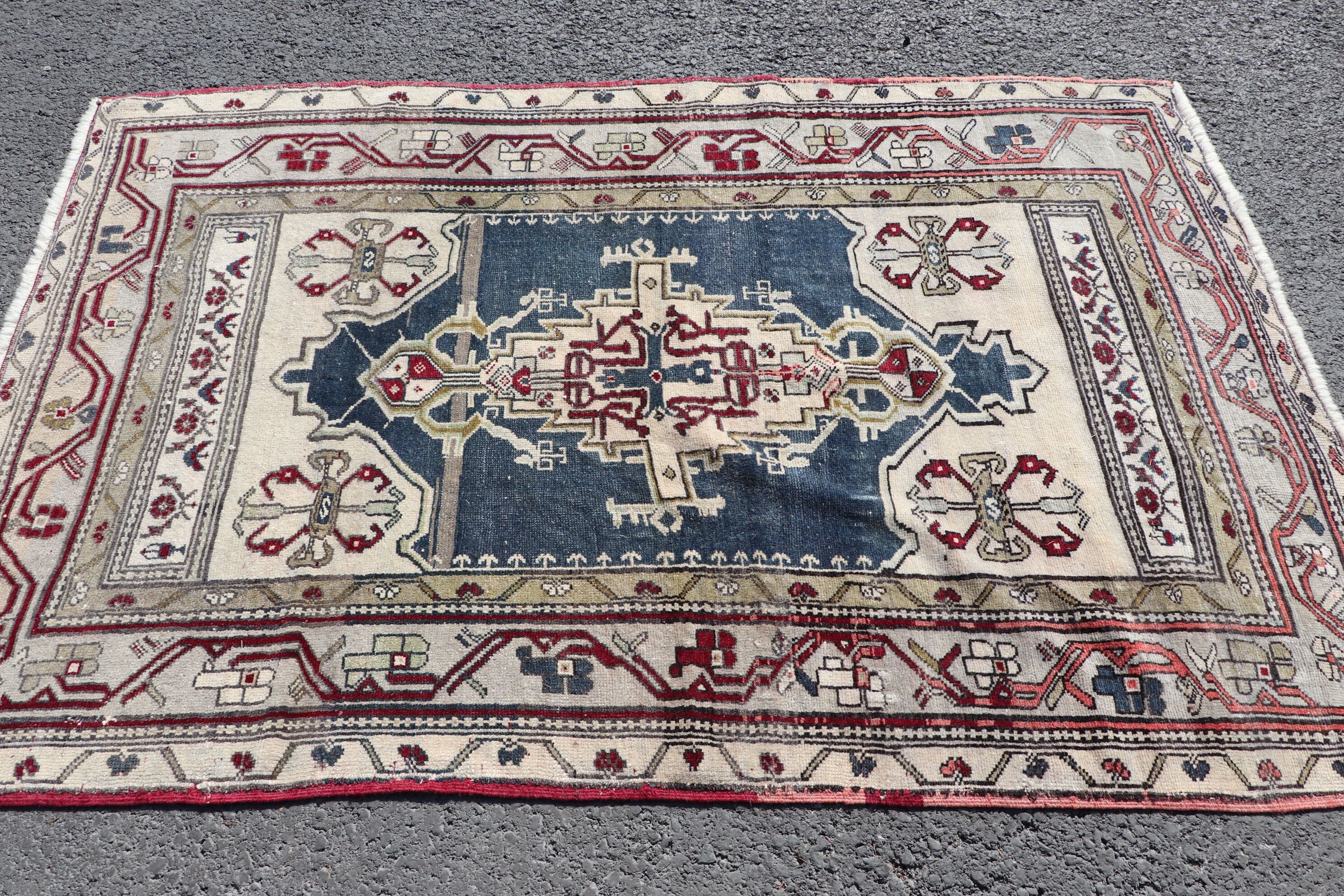 Mutfak Halıları, Bej Yün Halı, Mutfak Halısı, 4,3x6,4 ft Alan Halıları, Ev Dekorasyonu Halısı, Kabile Halısı, Türk Halısı, Anadolu Halısı, Vintage Halılar