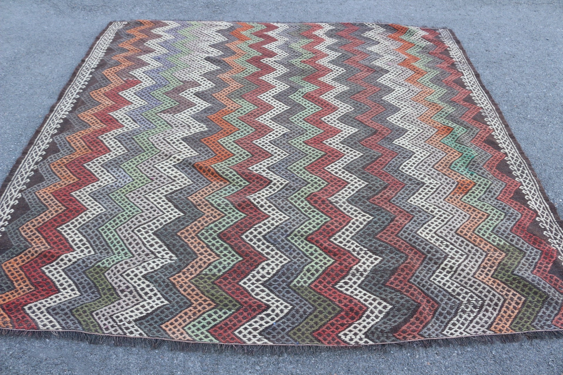 Pastel Halı, Oryantal Halı, Vintage Halı, Kilim, 7.4x7.1 ft Büyük Halı, Salon Halıları, Kırmızı Oryantal Halı, Antika Halı, Türk Halıları, Yatak Odası Halısı