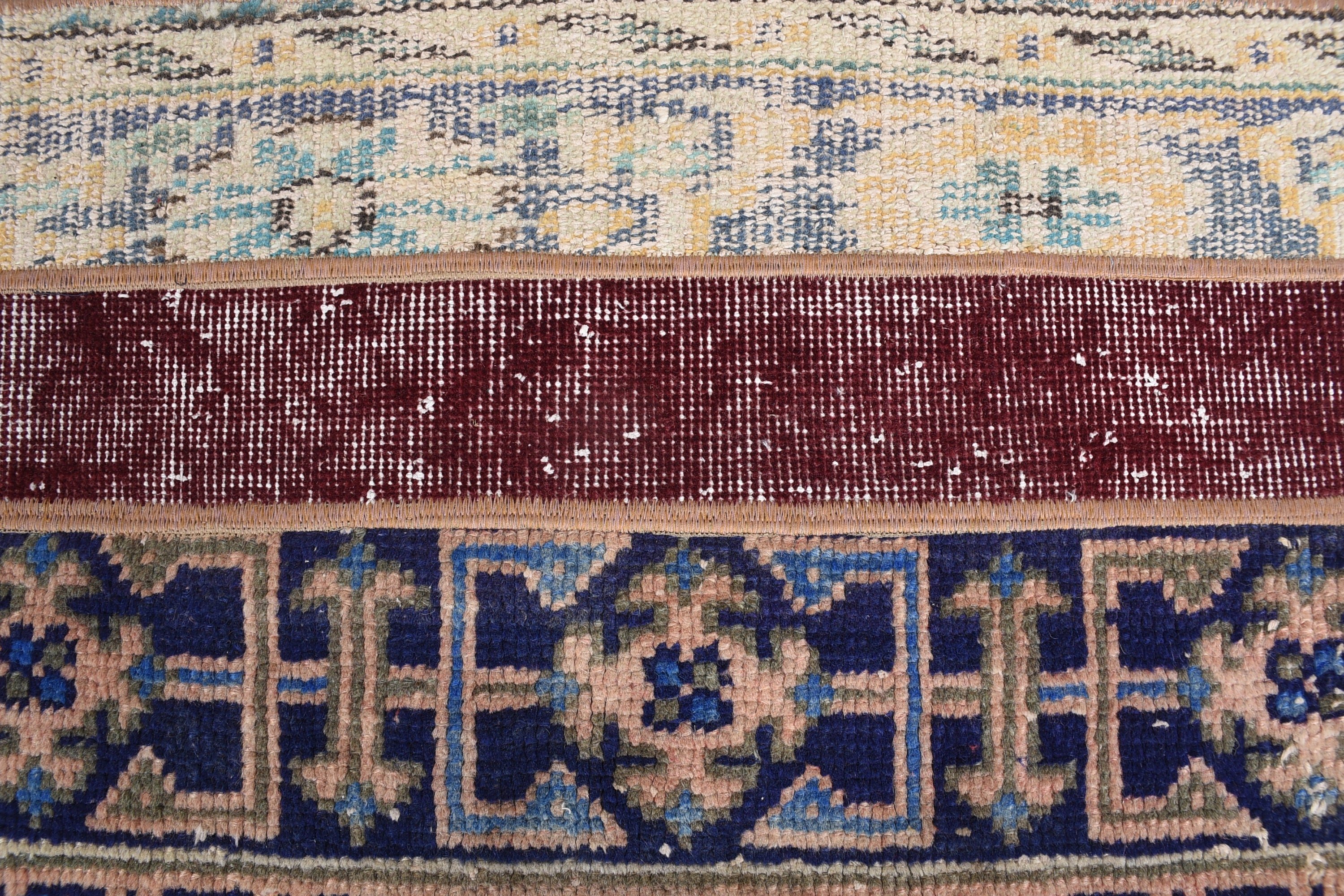 Ev Dekorasyonu Halıları, 1.4x3.4 ft Küçük Halı, Yatak Odası Halıları, Mutfak Halısı, Organik Halı, Vintage Halı, Mavi Antika Halı, Oryantal Halı, Türk Halıları