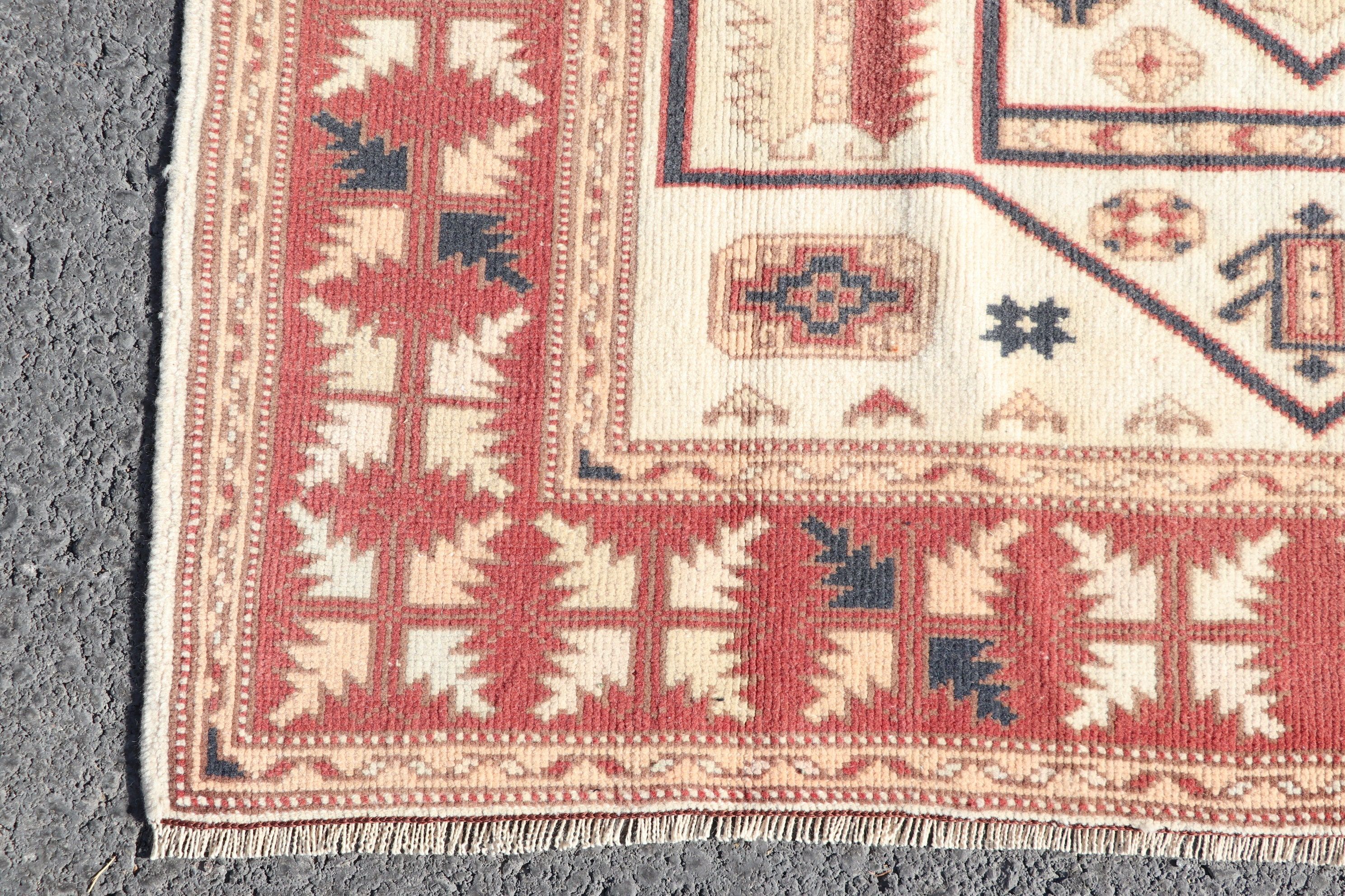 Orange Oriental Rug, Kitchen Rug, 4x4.8 ft Accent Rug, Nursery Rugs, Vintage Rug, Decorative Rug, Anatolian Rug, Turkish Rug