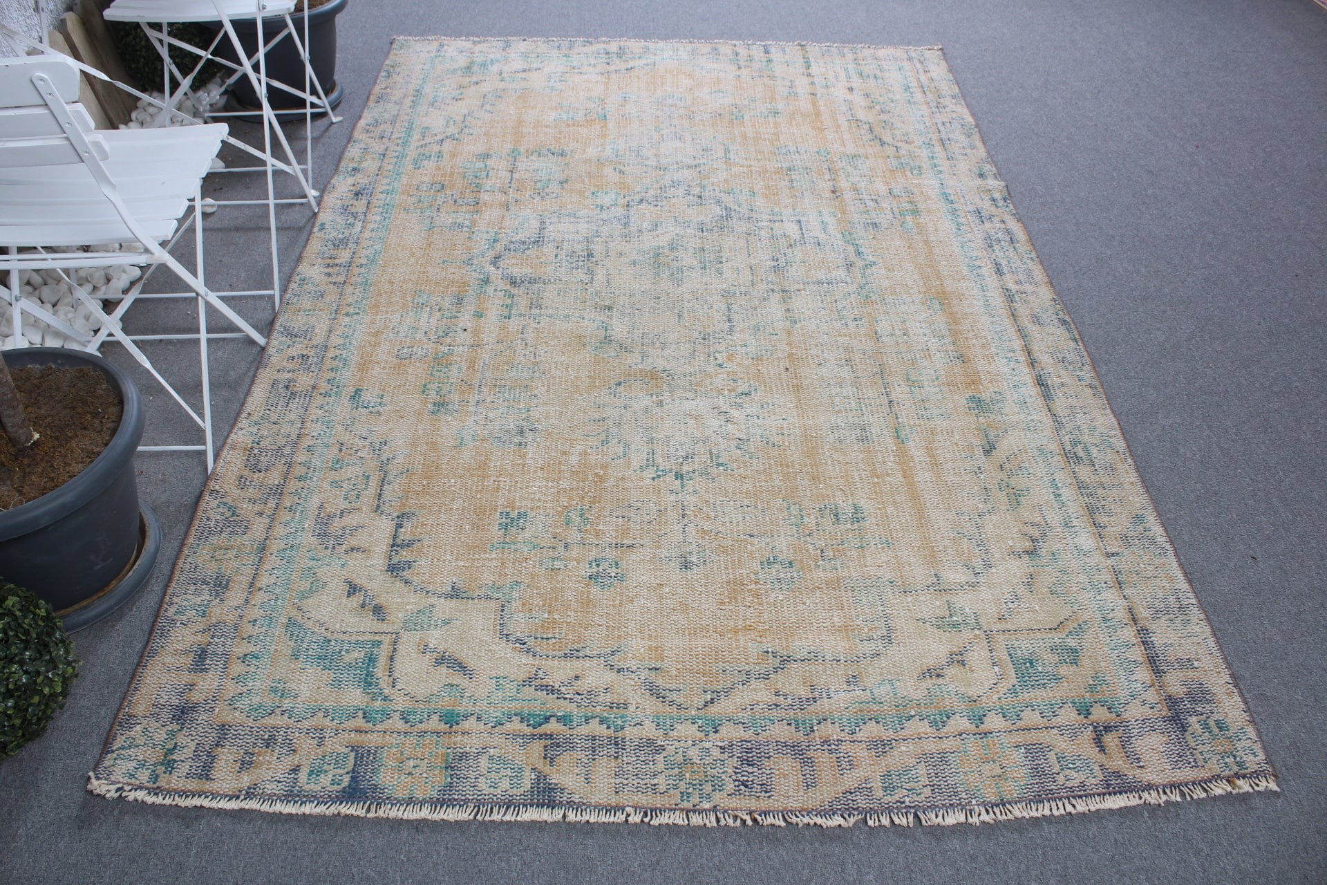 Turuncu Yer Halıları, Oryantal Halılar, 5,6x8,5 ft Büyük Halı, Vintage Halı, Tasarımcı Halıları, Türk Halısı, Anadolu Halısı, Salon Halısı, Yemek Odası Halısı