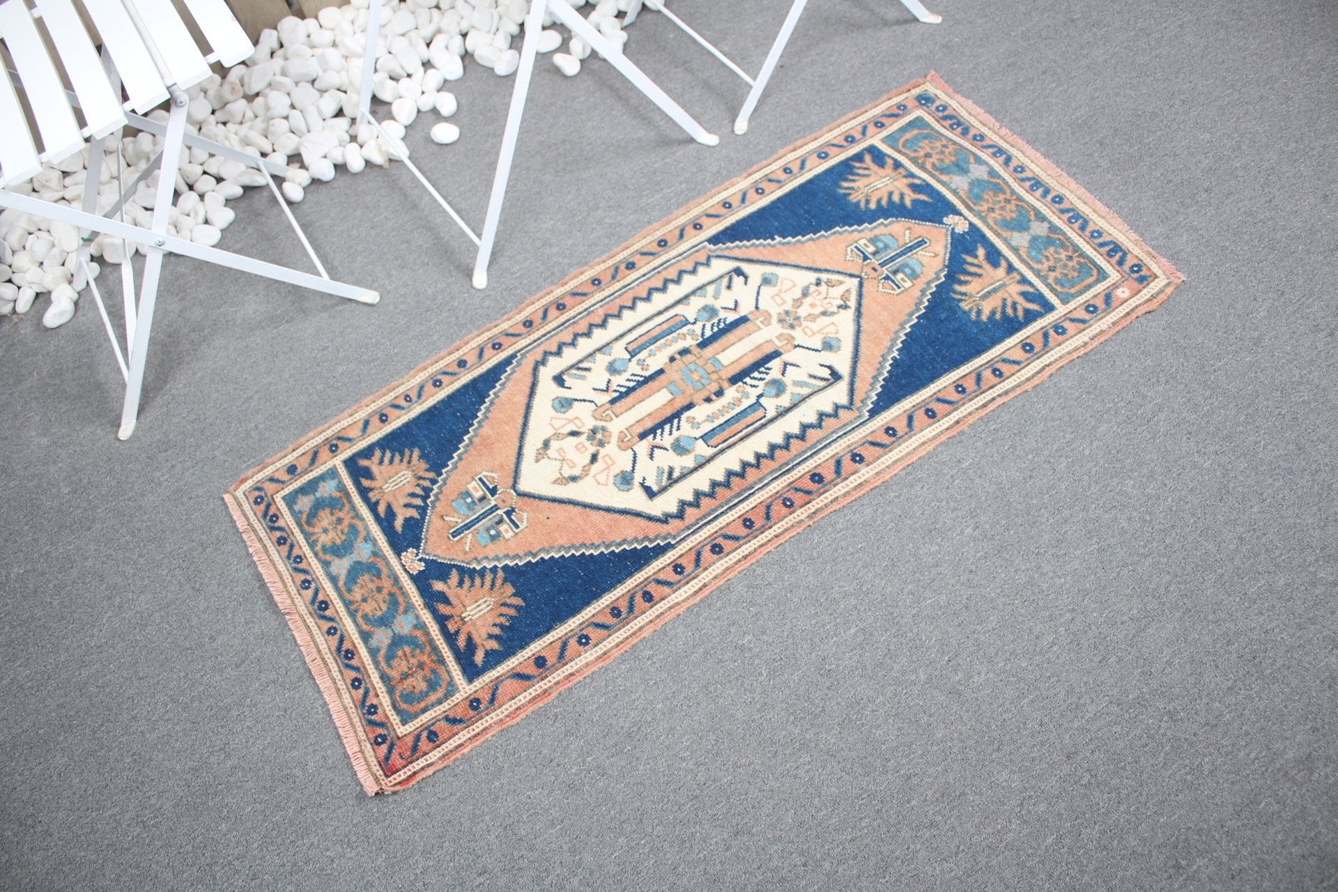 Turkish Rugs, Nursery Rug, Antique Rugs, Bath Rugs, Blue Kitchen Rug, Cool Rugs, 1.7x4.1 ft Small Rugs, Vintage Rug, Rugs for Kitchen