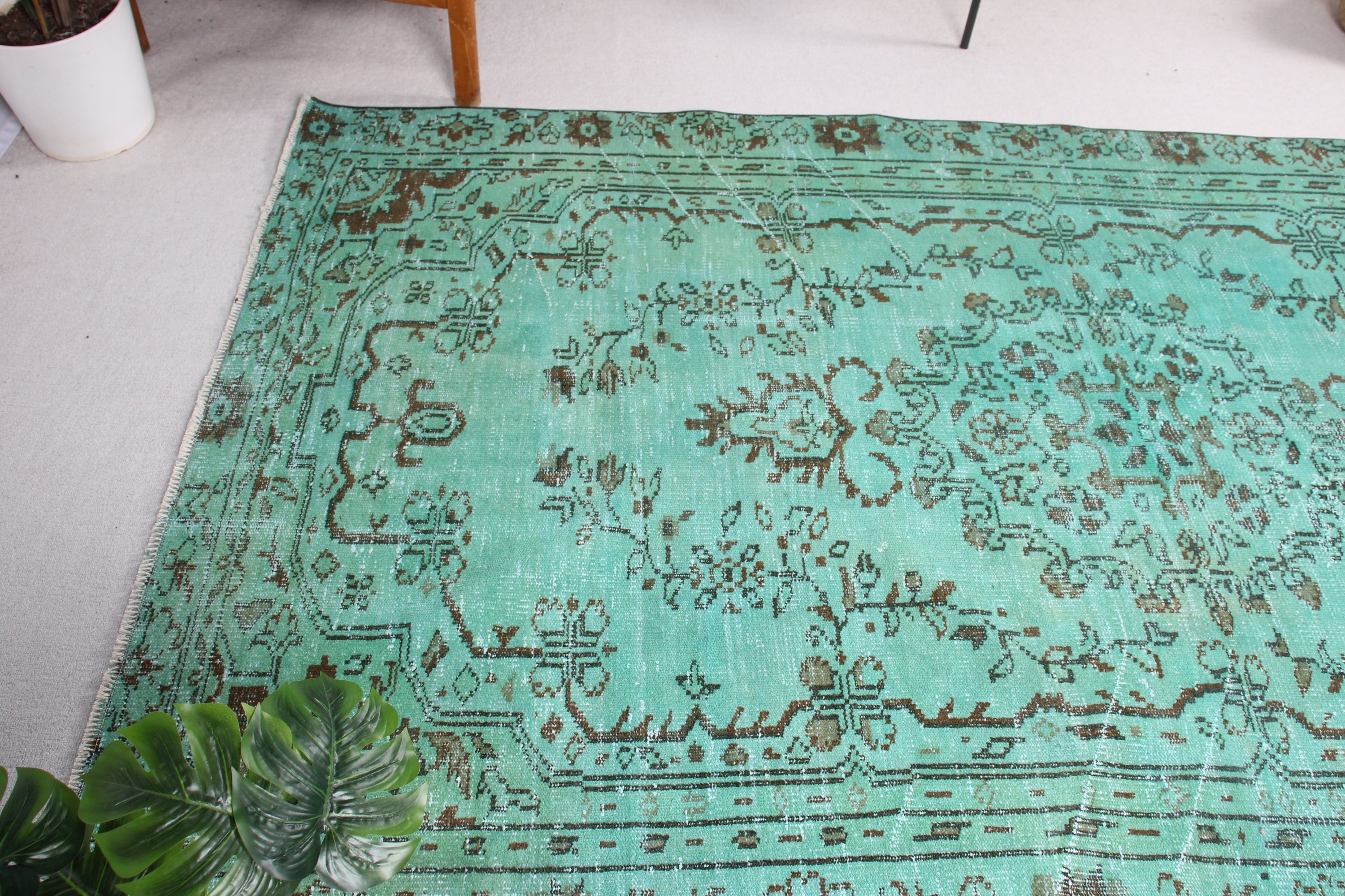 Yeşil Oryantal Halı, Fas Halısı, Lüks Halılar, 5,3x9,8 ft Büyük Halılar, Büyük Boho Halısı, Büyük Vintage Halı, Türk Halıları, Vintage Halılar