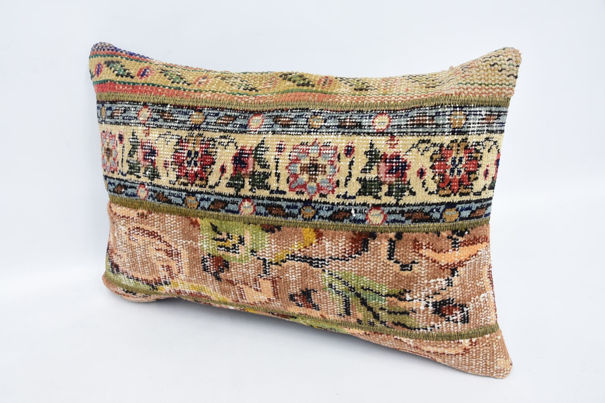 Interior Designer Pillow, 16"x24" Red Cushion Cover, Meditation Pillow Sham, Boho Pillow Sham Cover, Kilim Pillow