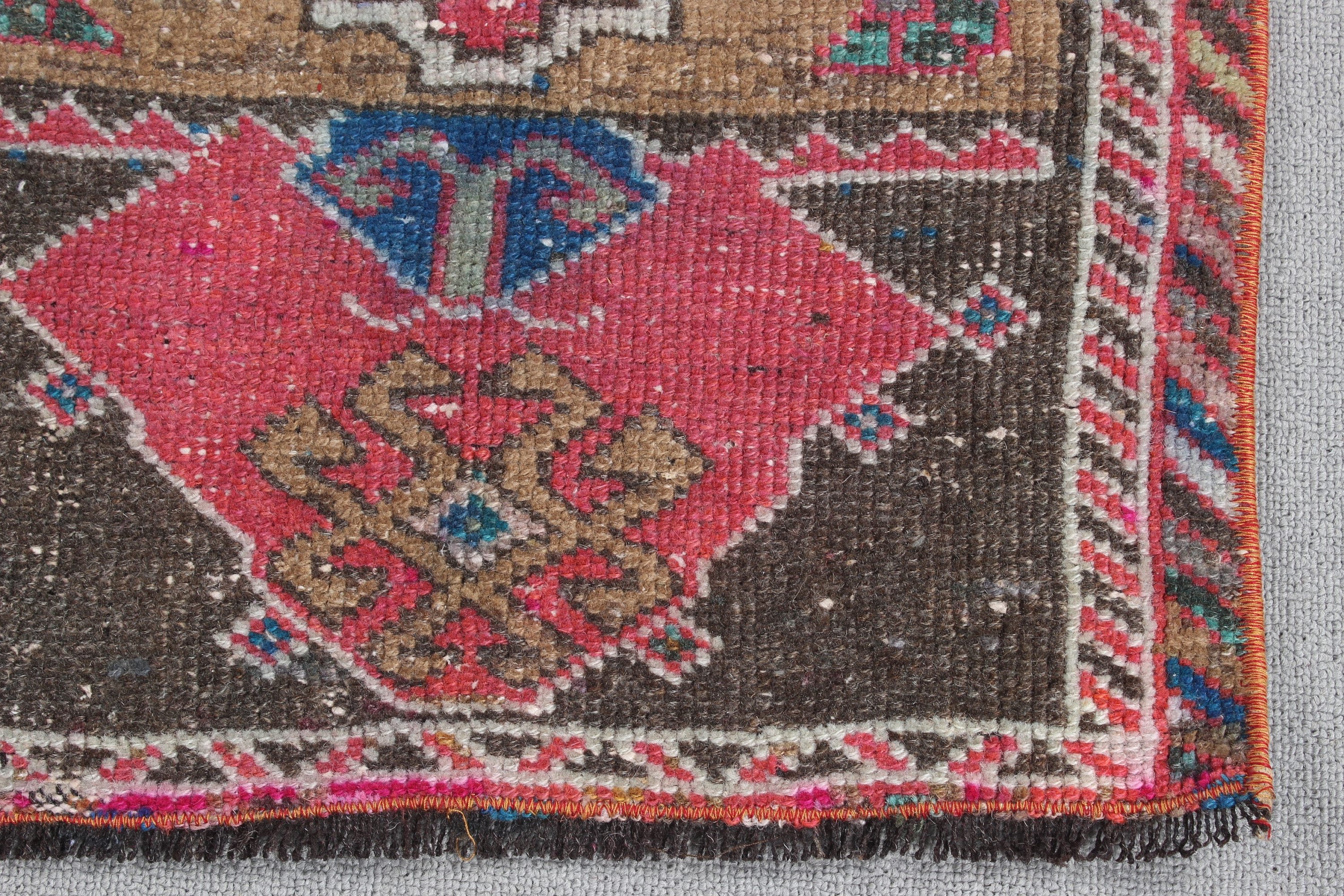 Antique Rug, Bedroom Rug, Door Mat Rug, Pink Antique Rug, Vintage Rugs, Rugs for Bath, Kitchen Rugs, Turkish Rug, 1.5x3 ft Small Rug