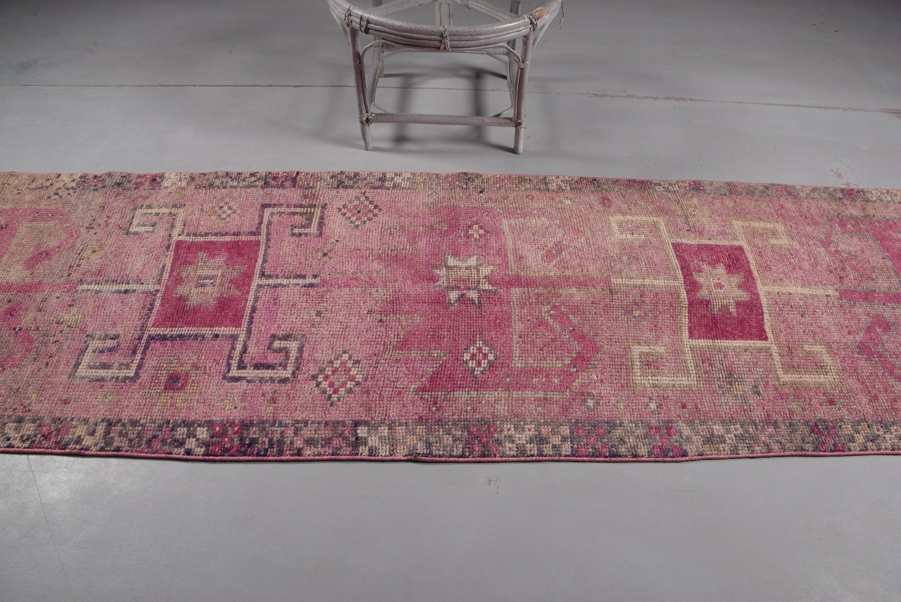 Rugs for Hallway, Art Rug, Bedroom Rugs, 3.1x11.4 ft Runner Rug, Floor Rug, Vintage Rug, Old Rug, Turkish Rug, Stair Rug, Pink Oriental Rug