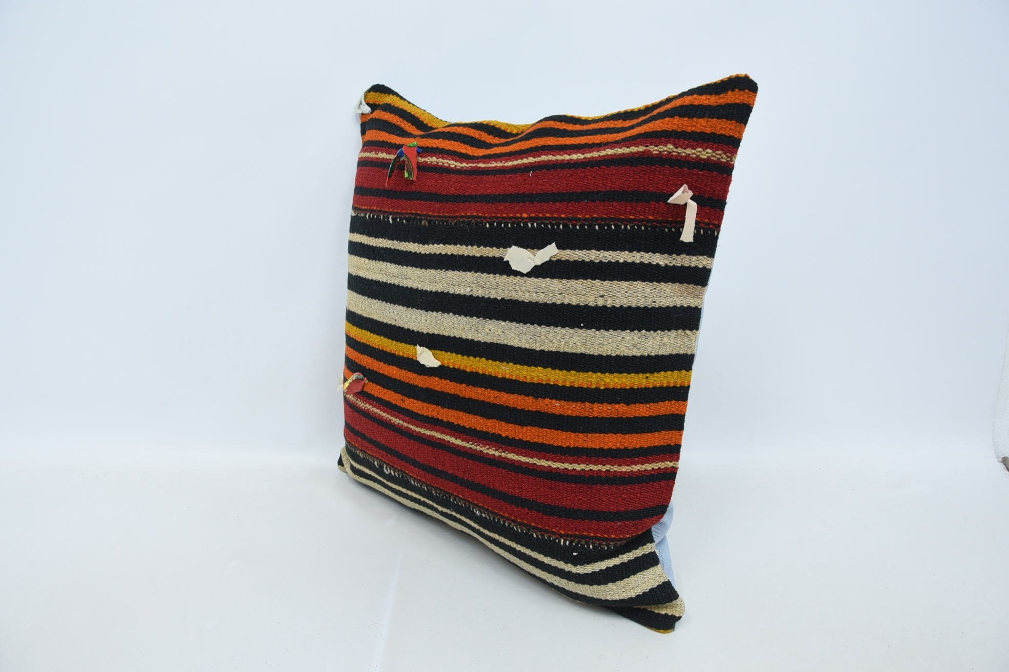 Custom Pillow Sham, Home Decor Pillow, Turkish Pillow, Pattern Throw Pillow, Vintage Kilim Pillow, Pet Cushion, 24"x24" Orange Pillow