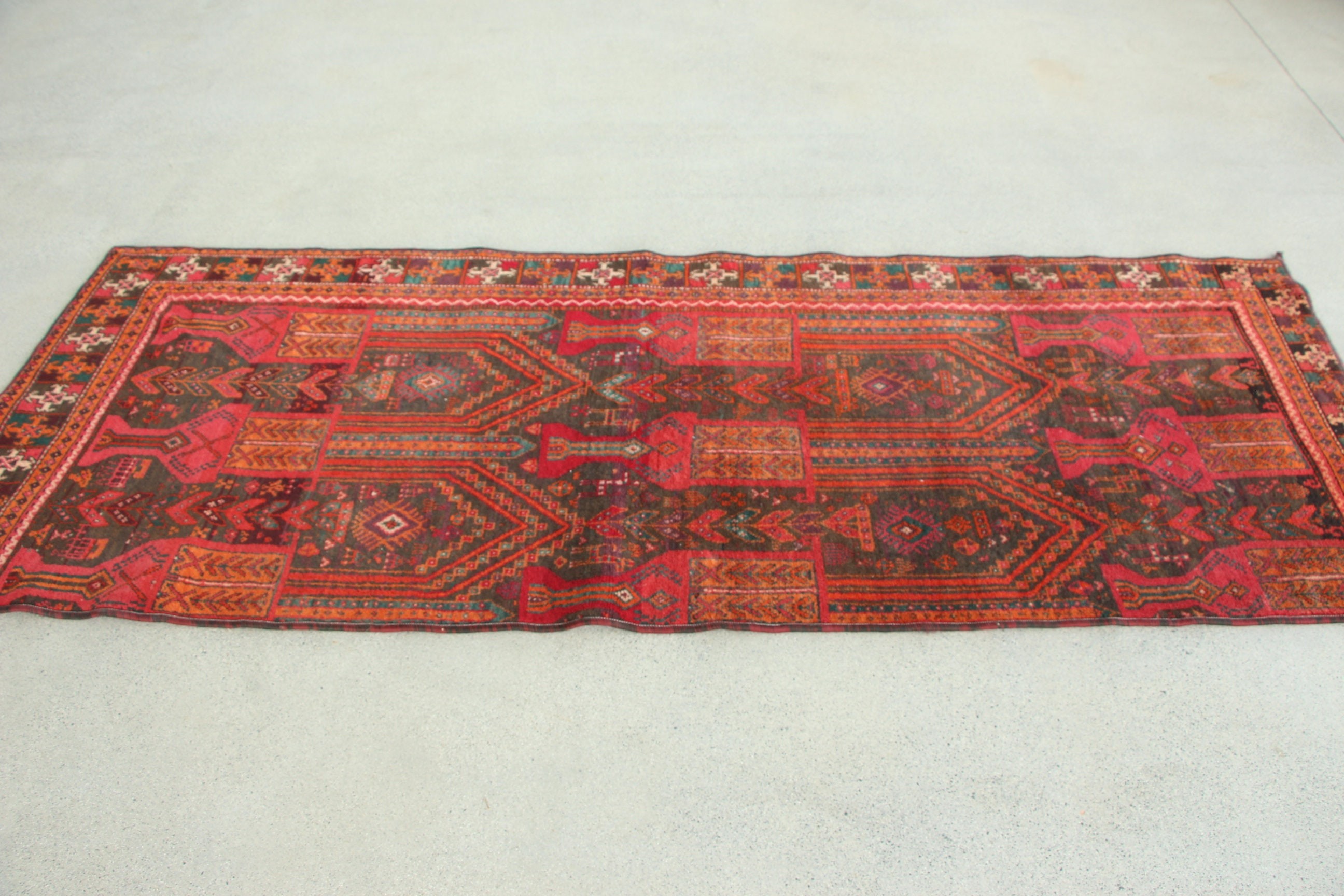 Red Boho Rugs, 2.8x7.9 ft Runner Rug, Geometric Rugs, Kitchen Rugs, Home Decor Rug, Vintage Rug, Beni Ourain Runner Rug, Turkish Rugs