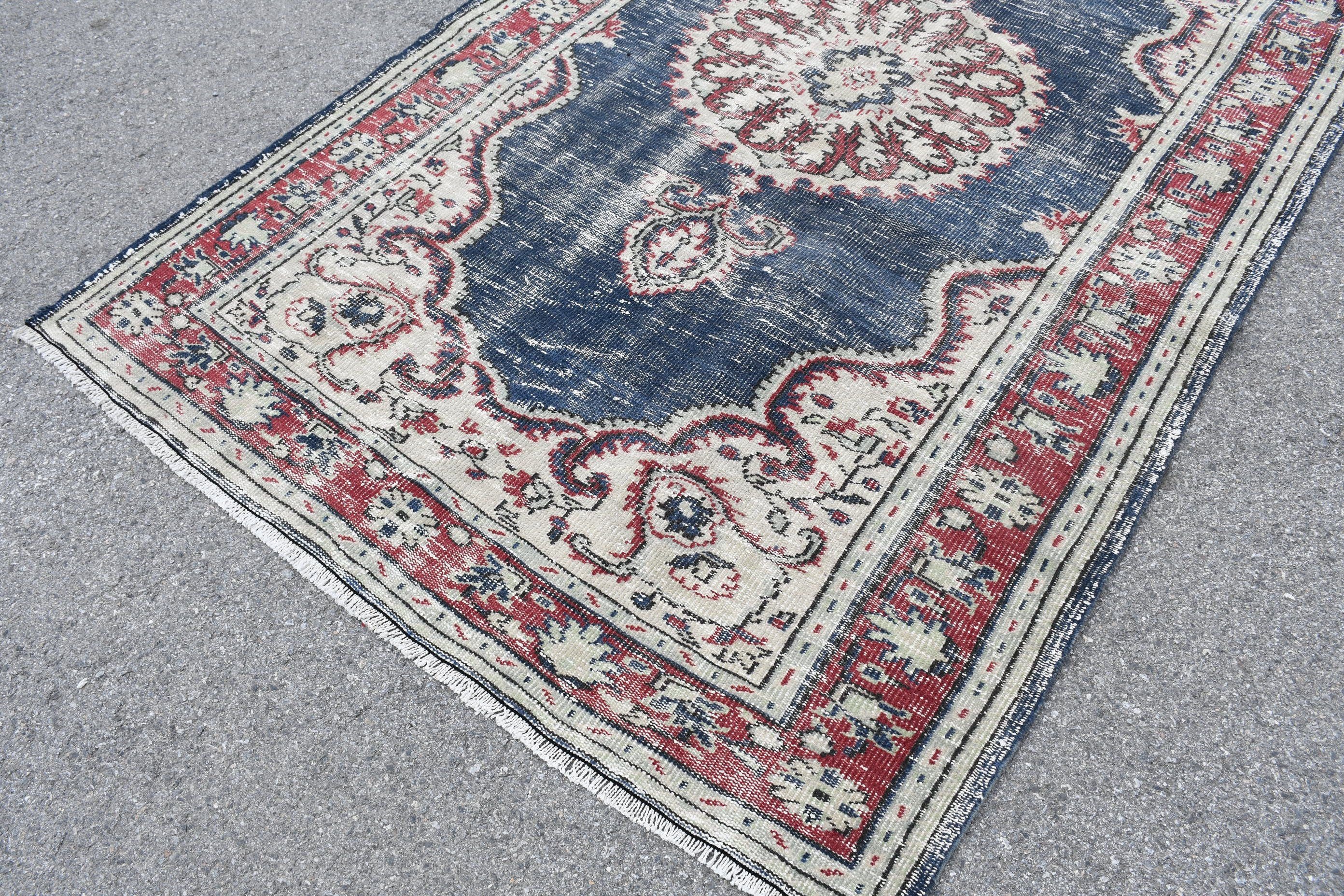 Dining Room Rug, Floor Rug, Turkish Rugs, 5.3x8.9 ft Large Rug, Organic Rug, Bedroom Rug, Vintage Rugs, Red Home Decor Rugs