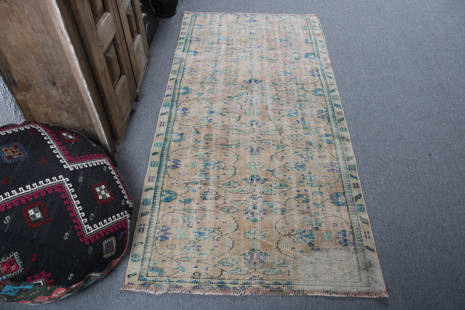 Boho Halı, Ev Dekorasyonu Halısı, Vintage Vurgulu Halı, Türk Halıları, Vintage Halı, 3.1x6.5 ft Vurgulu Halı, Havalı Halılar, Turuncu Mutfak Halıları, Çocuk Halısı