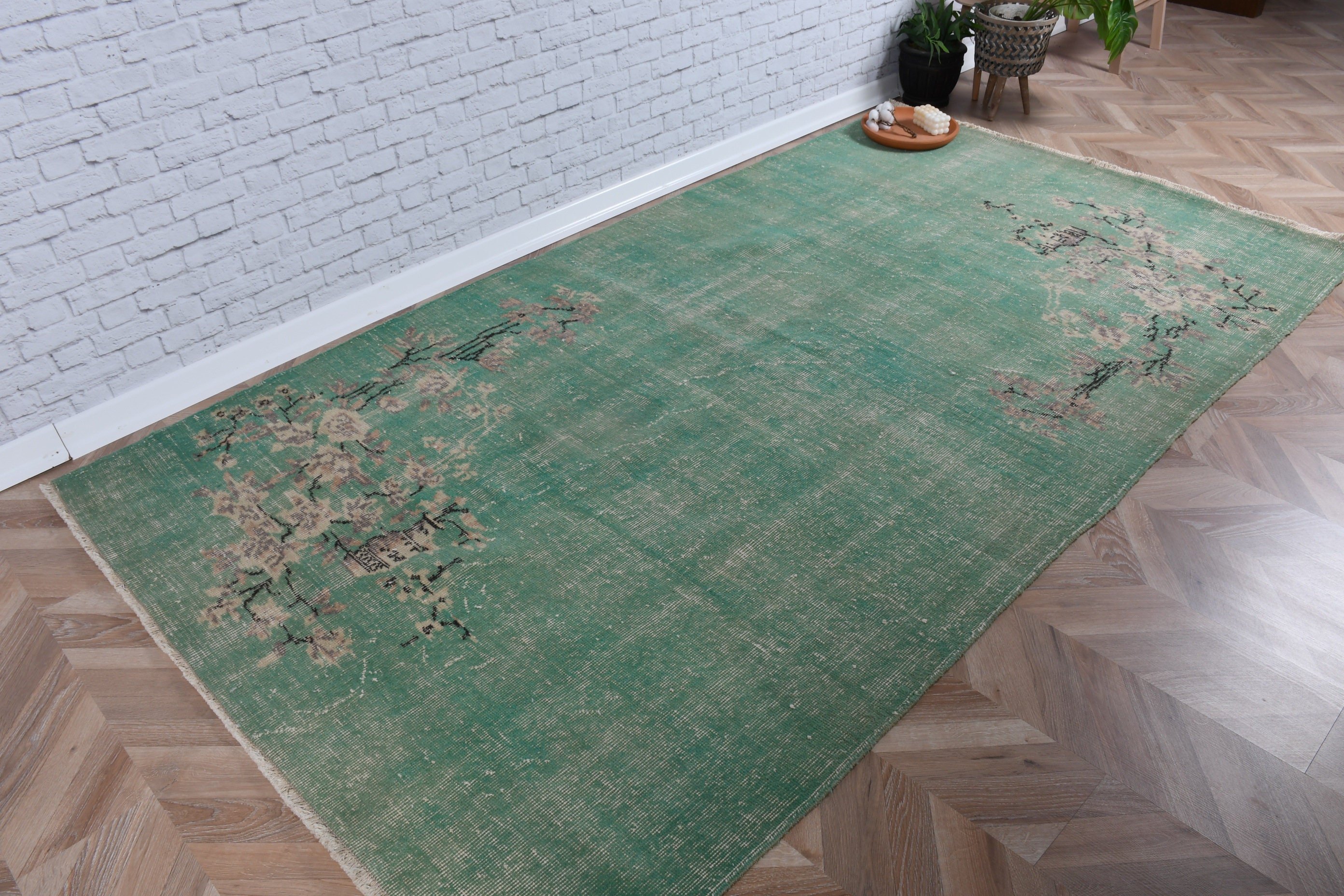 Büyük Vintage Halı, Türk Halıları, Lüks Halı, Aztek Halısı, Bej Oryantal Halılar, Geometrik Halılar, 4,8x8,9 ft Büyük Halılar, Salon Halıları, Vintage Halı