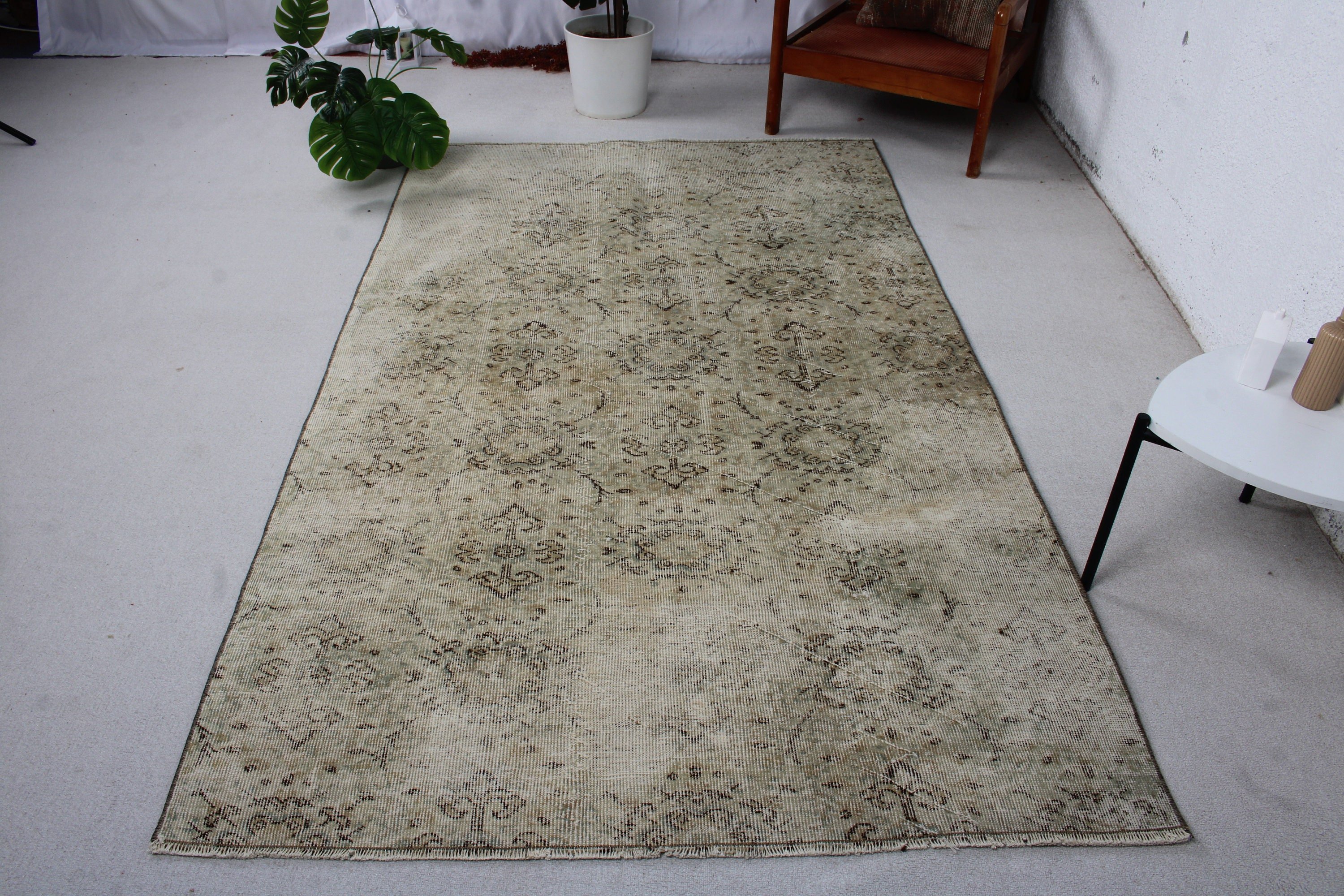 4.6x7.8 ft Area Rugs, Living Room Rug, Green Neutral Rug, Rugs for Area, Aztec Rug, Bedroom Rugs, Vintage Rug, Turkish Rugs, Anatolian Rugs