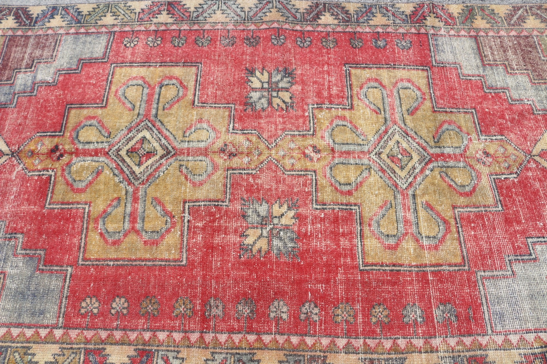 Bedroom Rug, Antique Rug, Dining Room Rugs, Turkish Rug, 4.3x9.1 ft Area Rug, Vintage Rugs, Rugs for Nursery, Wool Rug, Red Oriental Rugs
