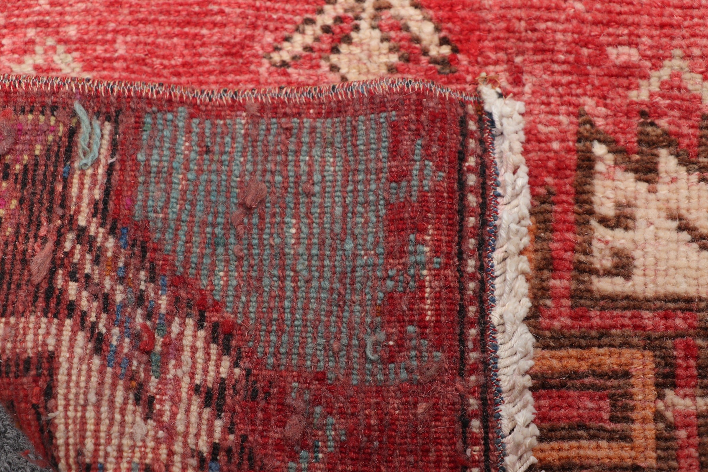 Kitchen Rugs, Floor Rugs, Turkish Rugs, 1.5x3.3 ft Small Rug, Bathroom Rug, Rugs for Bedroom, Muted Rug, Red Oriental Rug, Vintage Rug