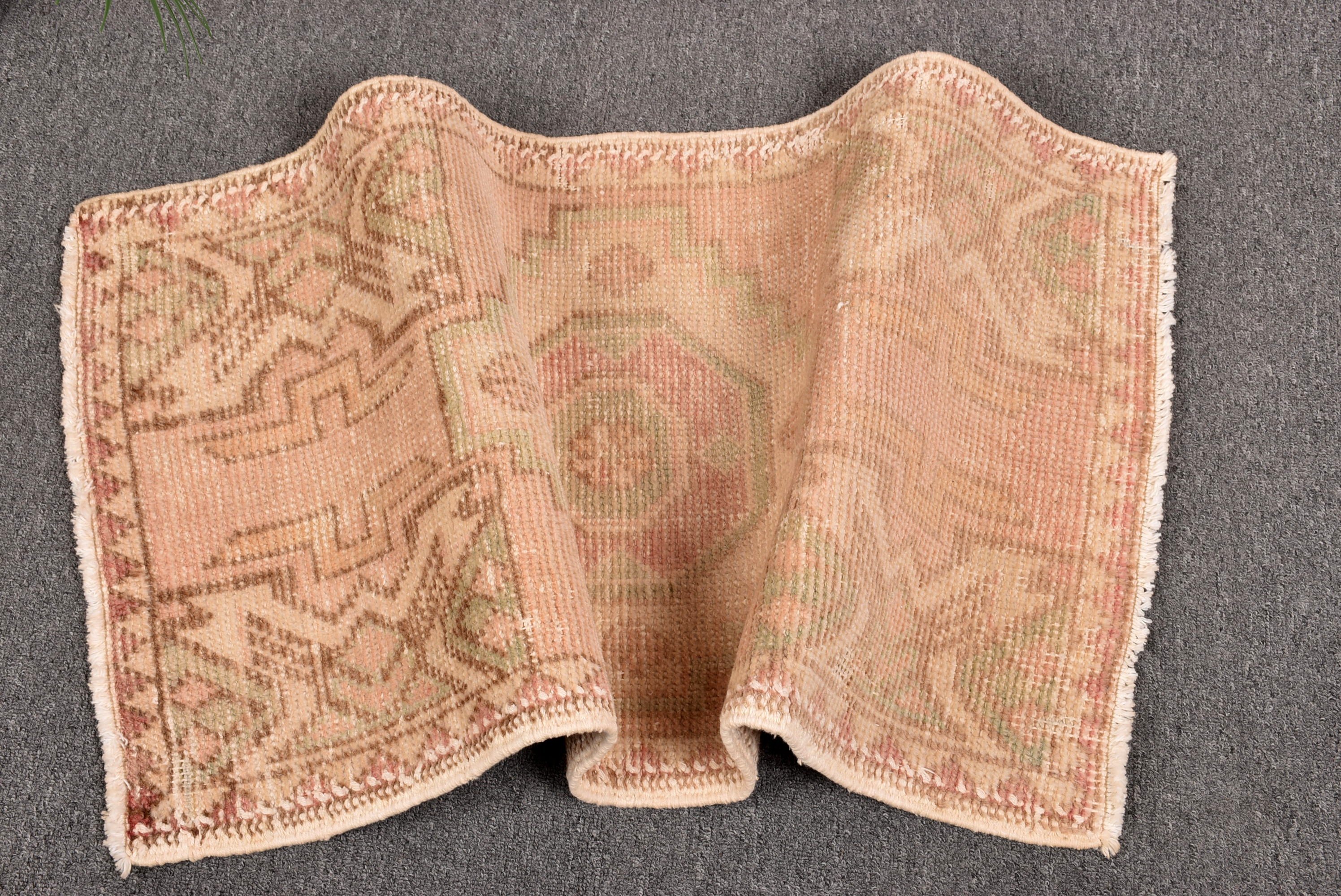 1.6x3.1 ft Küçük Halılar, Vintage Halı, Pembe Yatak Odası Halıları, Türkiye Halısı, El Dokuma Halıları, Banyo Halısı, Duvara Asılı Halılar, Türk Halısı, Nötr Halılar