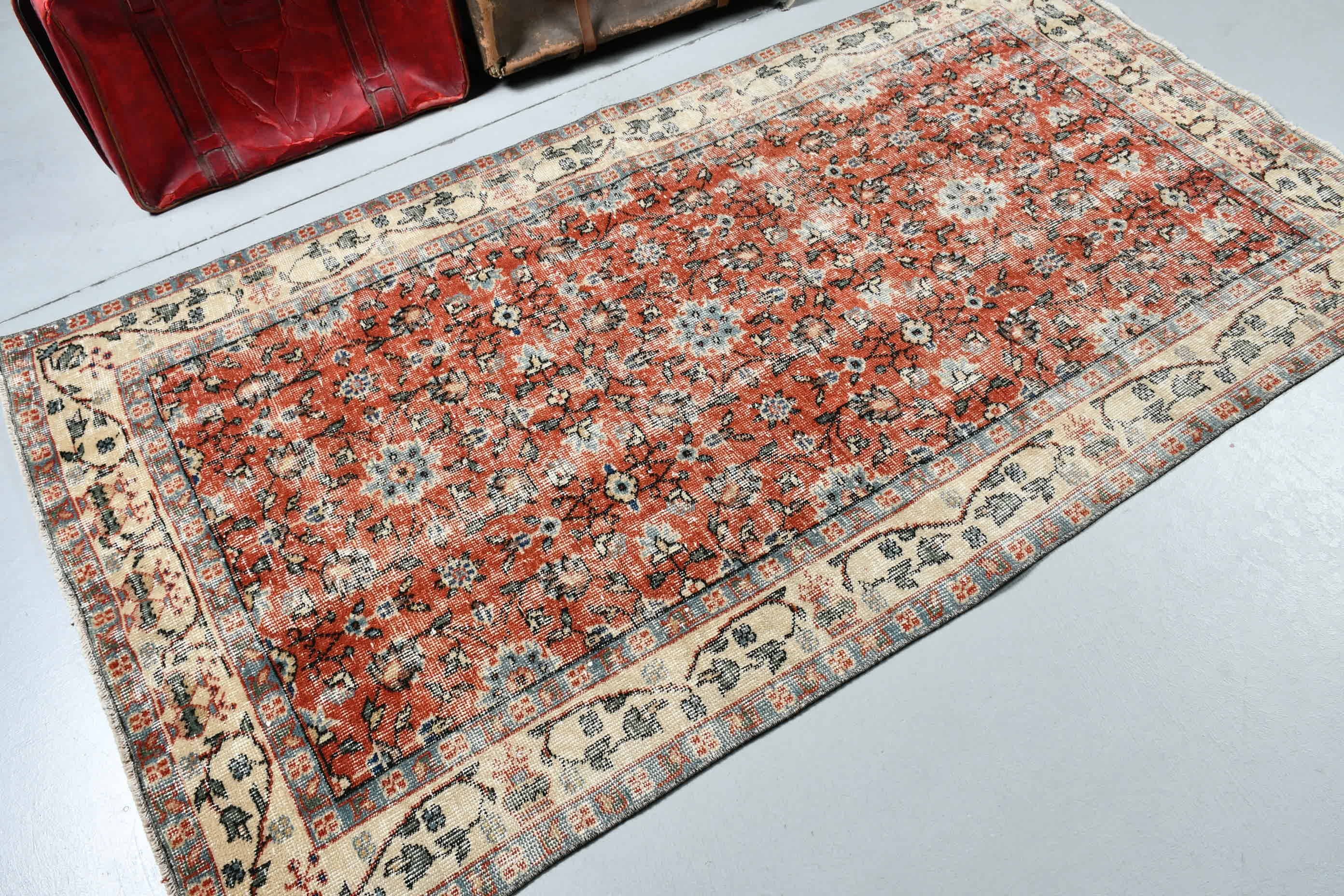 Anatolian Rugs, Boho Area Rug Rugs, Vintage Rug, Brown Cool Rug, Home Decor Rug, 3.9x6.9 ft Area Rug, Turkish Rugs, Bedroom Rugs, Floor Rug