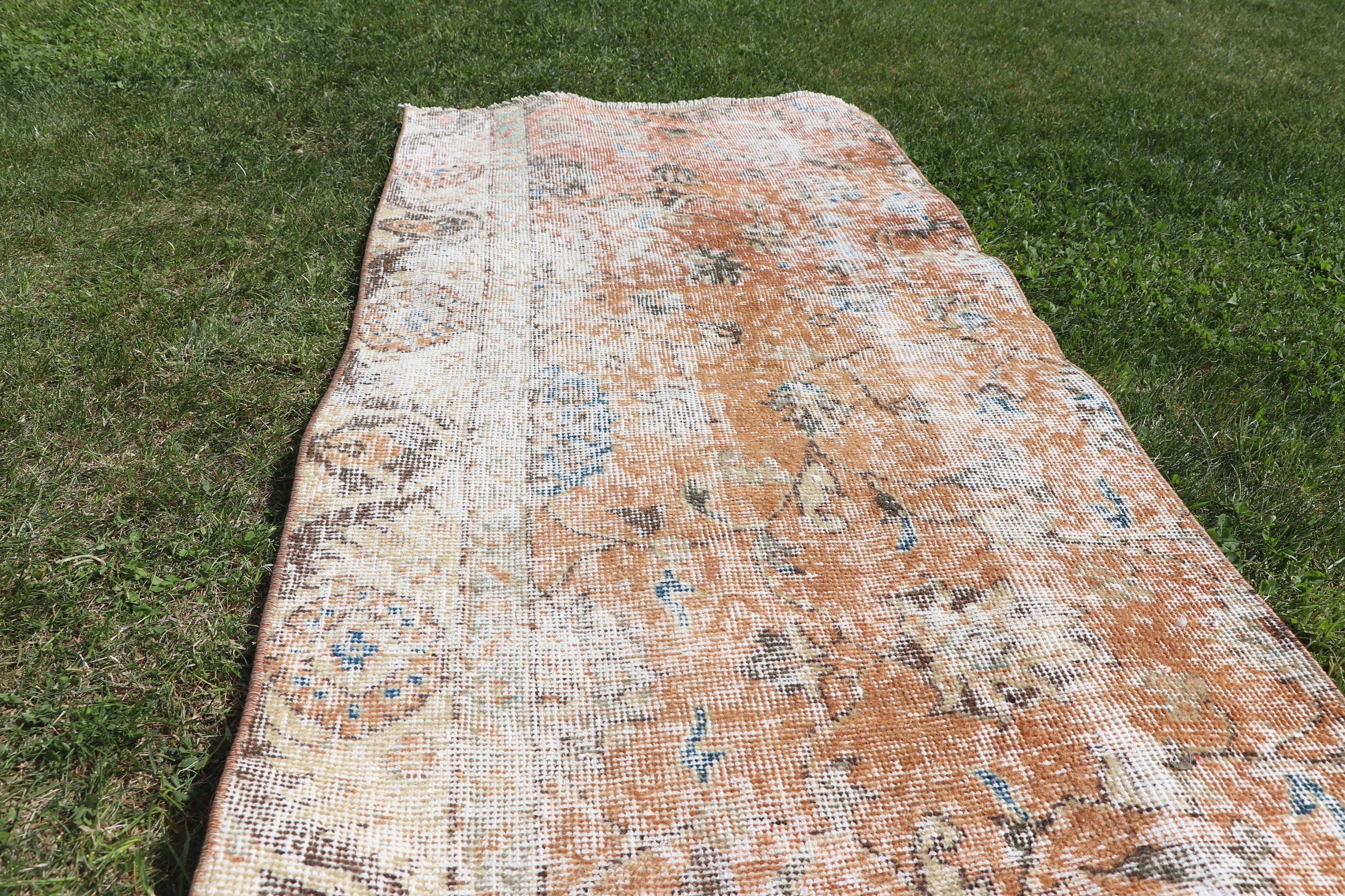 Antique Rugs, Turkish Rugs, Geometric Rug, Vintage Rug, 2.1x4.5 ft Small Rugs, Handmade Rugs, Bedroom Rugs, Bath Rug, Brown Luxury Rugs