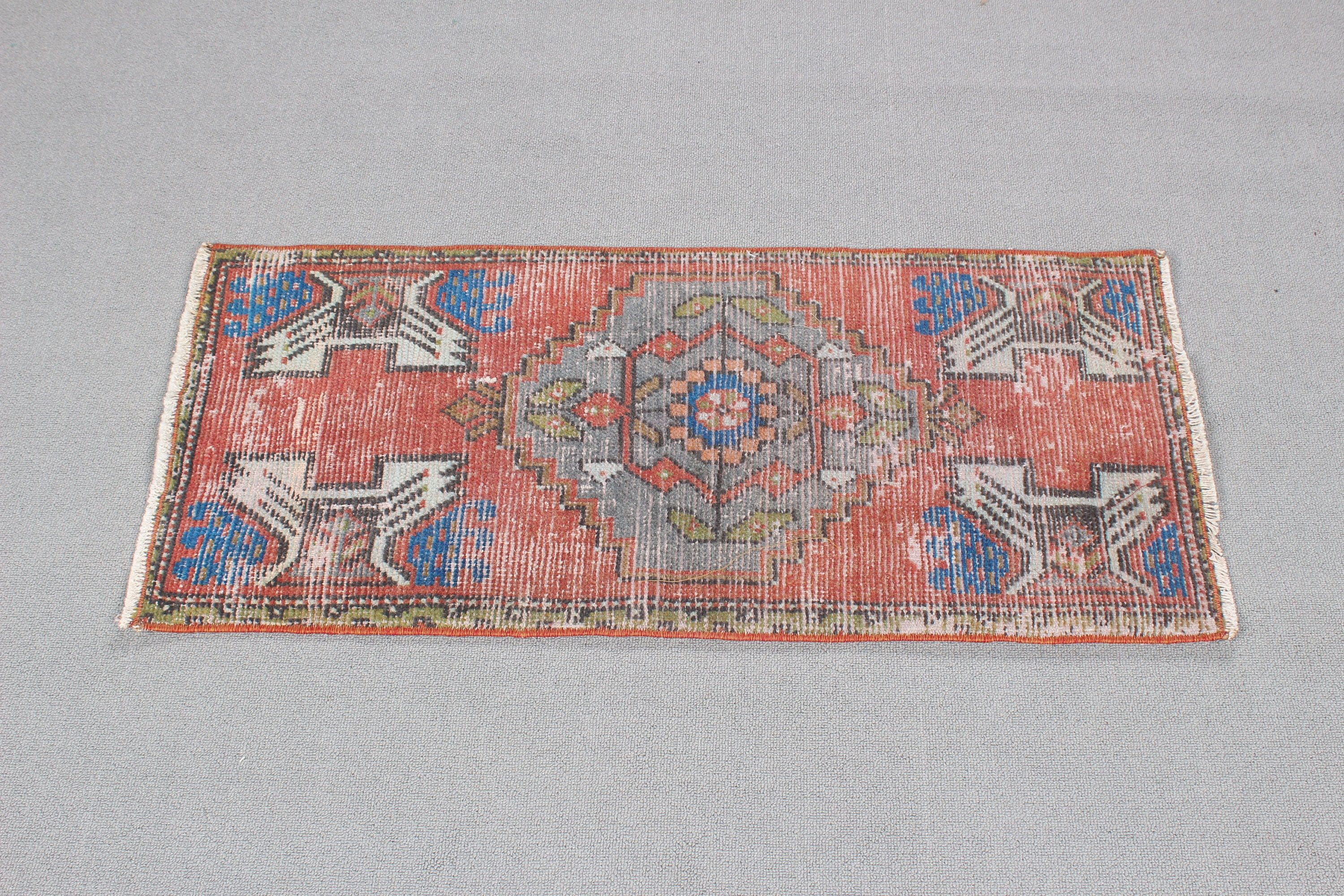 Cool Rugs, Bedroom Rug, Small Area Rug, Luxury Rug, Vintage Rug, Red  1.5x3.2 ft Small Rug, Small Vintage Rug, Turkish Rug