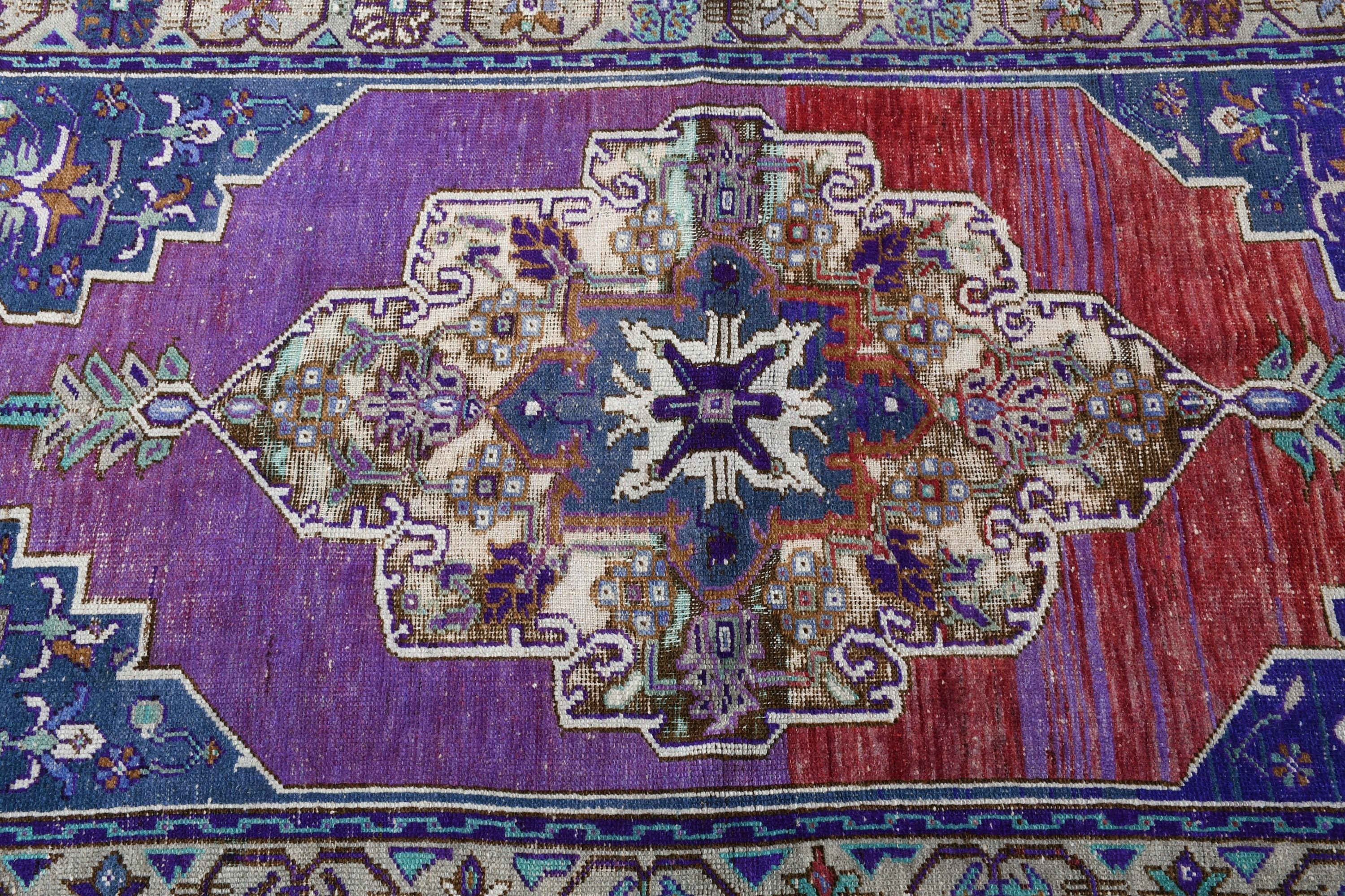 Turkish Rug, Oriental Rugs, 3.8x6.1 ft Accent Rug, Vintage Rug, Nursery Rugs, Floor Rug, Rugs for Bedroom, Purple Floor Rug, Kitchen Rug