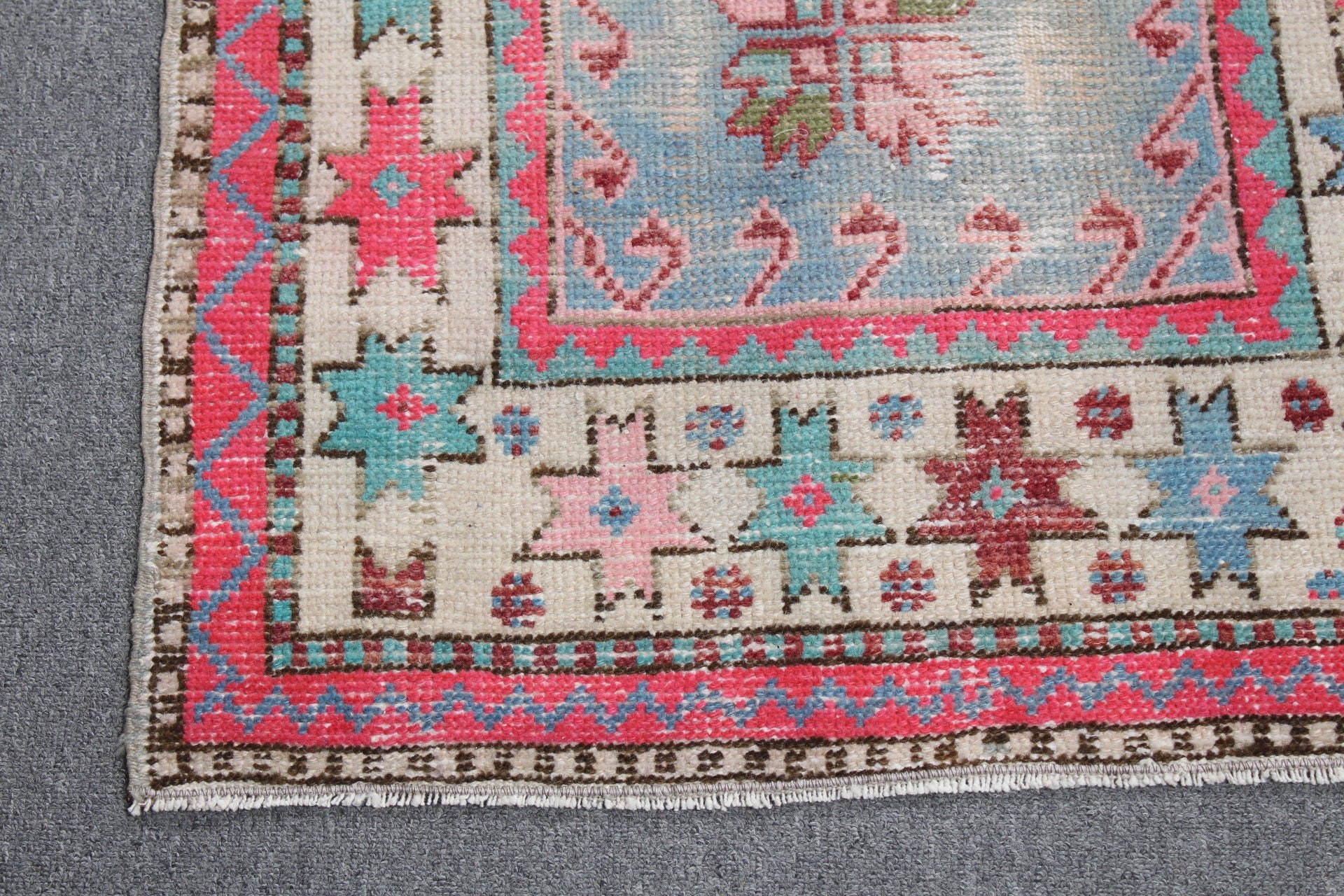 Vintage Rug, Turkish Rugs, Nursery Rug, Boho Rugs, Blue Wool Rugs, Moroccan Rugs, Kitchen Rugs, 2.3x4.4 ft Small Rug, Wall Hanging Rugs