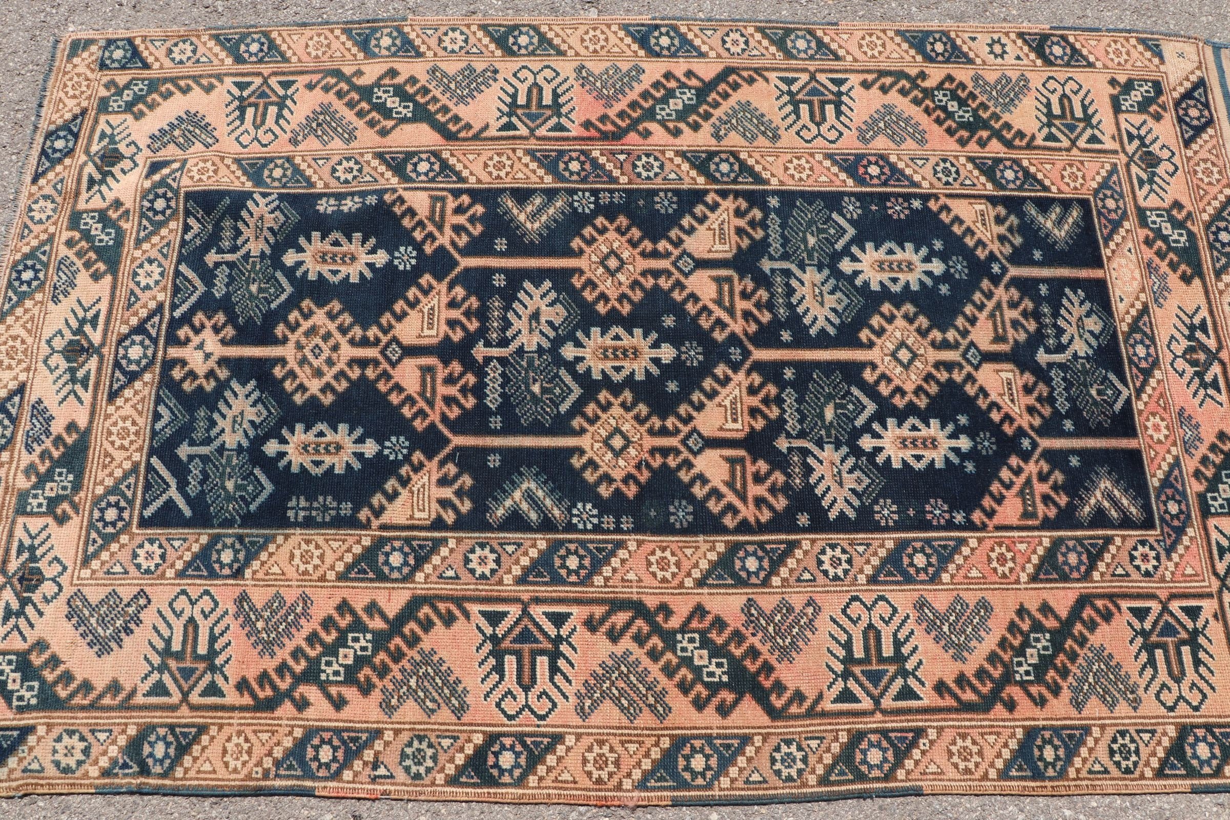 Fas Halısı, Türk Halısı, Ev Dekor Halısı, Mutfak Halıları, Vintage Halı, Mavi 3,9x6,3 ft Alan Halısı, Yatak Odası Halısı, Özel Halı