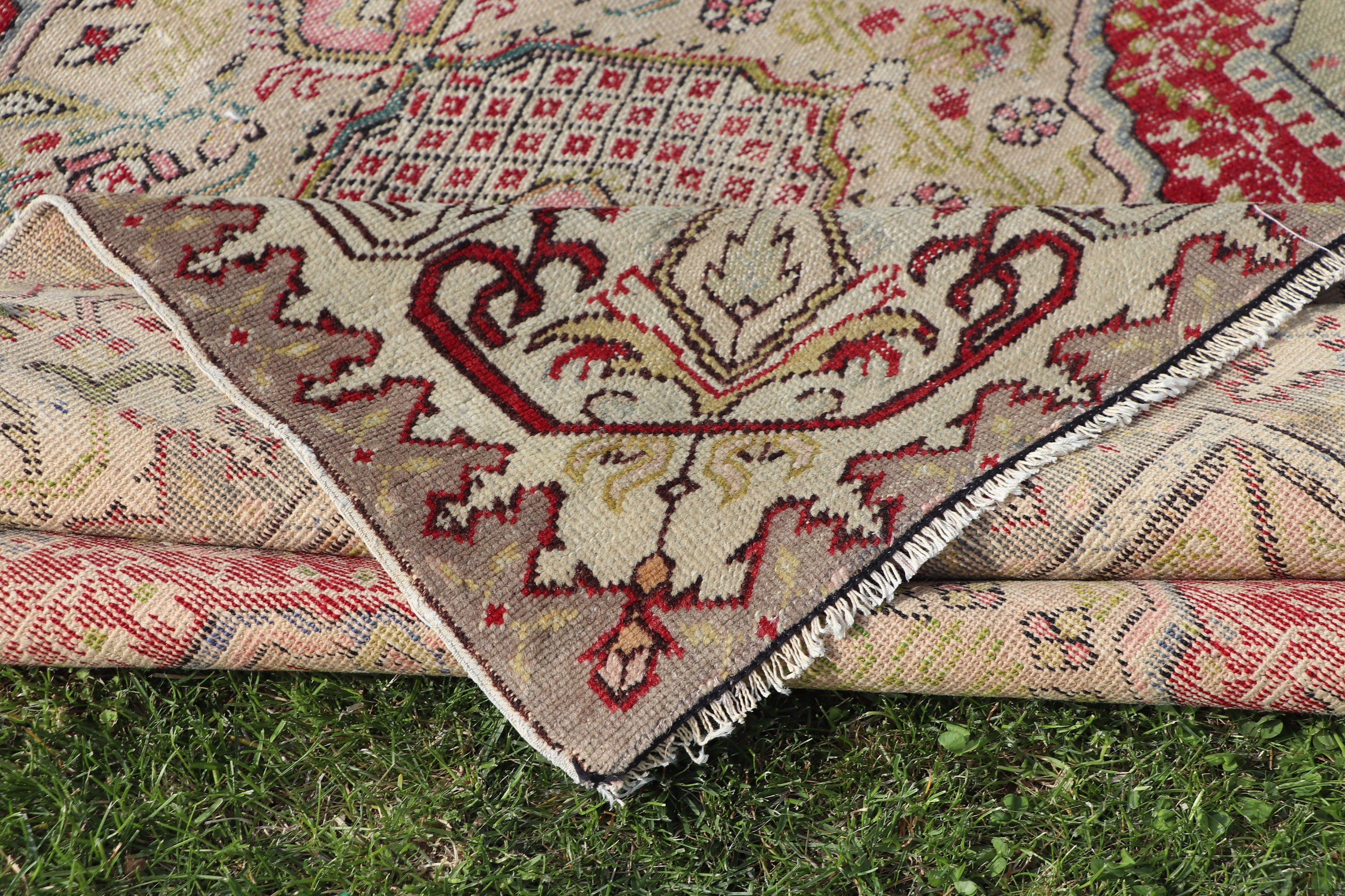 Çocuk Odası Halıları, Lüks Halı, Çocuk Halısı, Türk Halıları, Boho Halısı, Vintage Halılar, Mutfak Halısı, 4.1x5.7 ft Vurgulu Halılar, Yeşil Geometrik Halılar