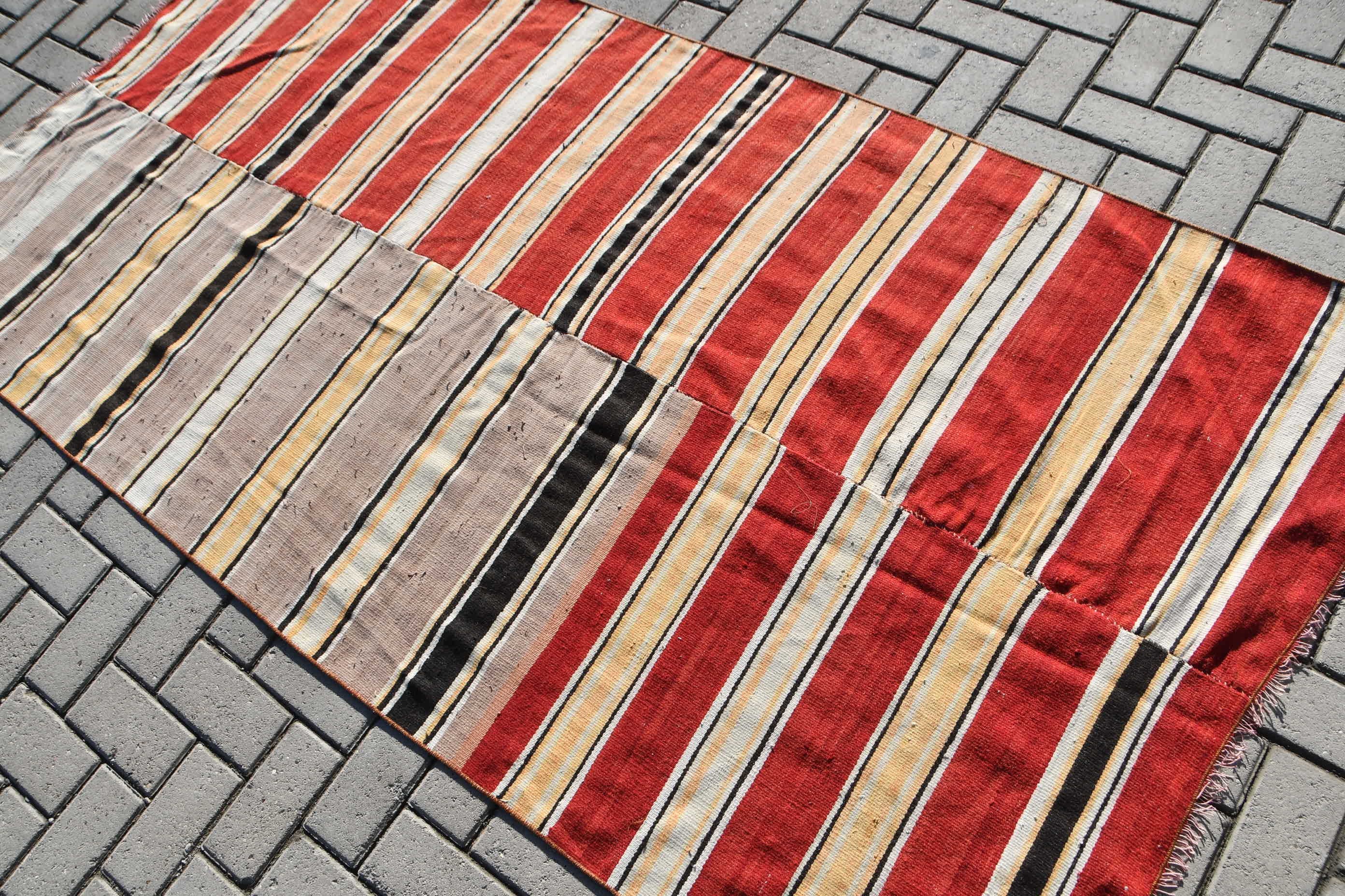 Kitchen Rug, Black Home Decor Rug, Turkish Rug, Vintage Rug, Wool Rugs, Entry Rug, Oriental Rug, Office Rug, Kilim, 3.8x4.4 ft Accent Rug