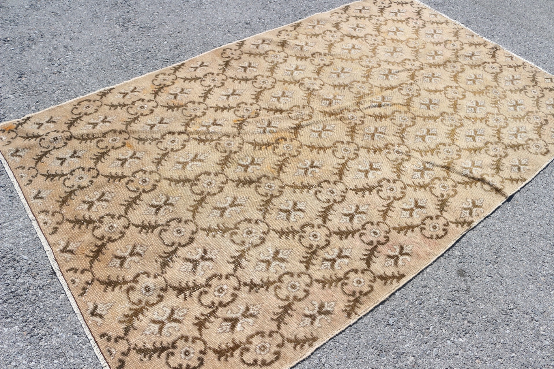 Kitchen Rug, Salon Rug, Living Room Rug, Rugs for Salon, Beige Floor Rug, 4.9x8.4 ft Large Rug, Wool Rugs, Turkish Rug, Vintage Rugs