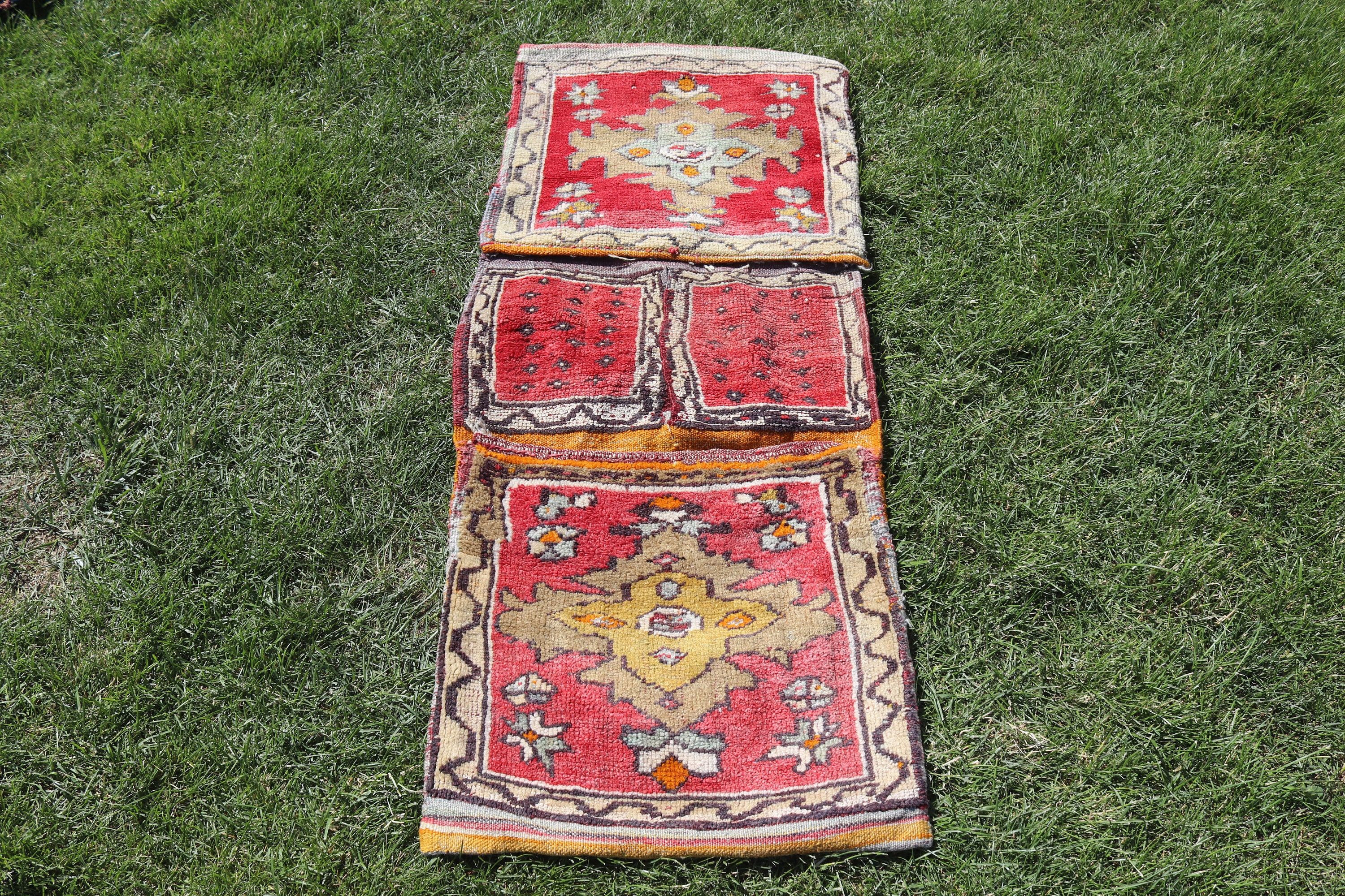 Çocuk Halısı, Ev Dekorasyonu Halıları, Vintage Halılar, Yün Halı, Küçük Boho Halıları, 1.7x4.1 ft Küçük Halı, Türk Halısı, Kırmızı Yatak Odası Halıları, Organik Halı