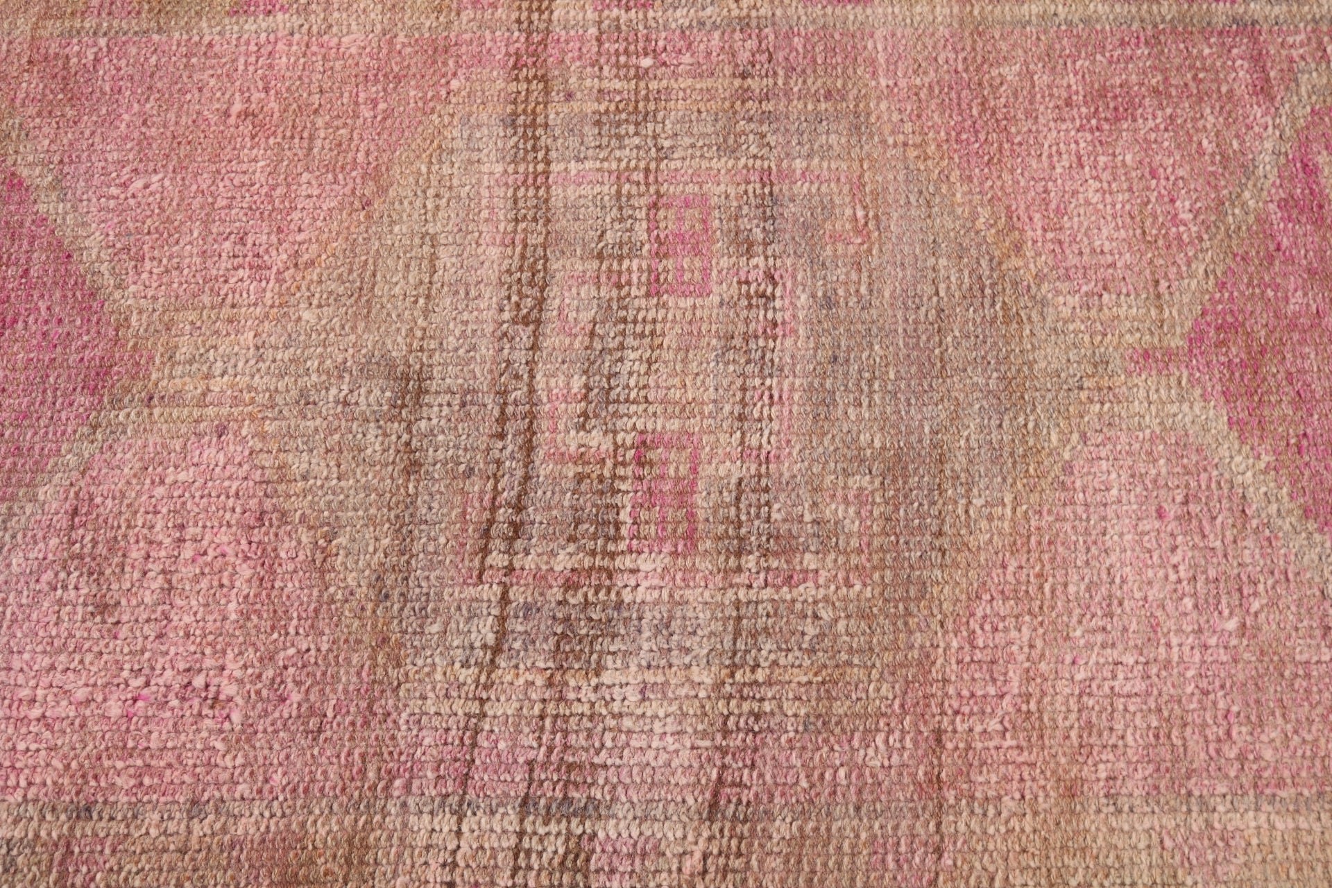 Turkish Rugs, Pink Antique Rugs, Modern Rugs, 3.1x10.1 ft Runner Rug, Beni Ourain Runner Rugs, Kitchen Rug, Stair Rug, Vintage Rug