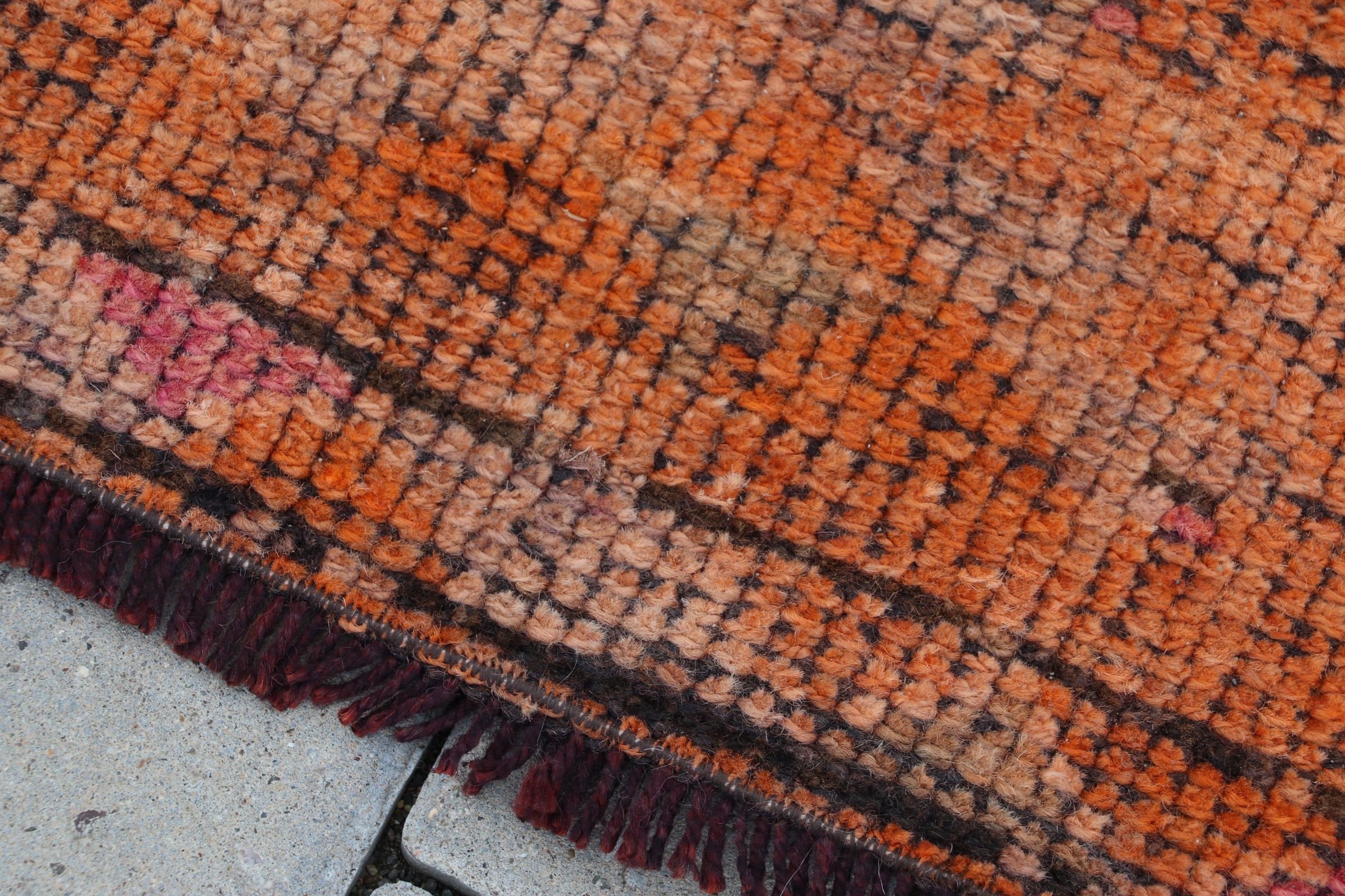 Orange Antique Rug, Handmade Rugs, Rugs for Corridor, Vintage Rug, Wool Rug, Floor Rug, Hallway Rugs, 2.7x11.3 ft Runner Rug, Turkish Rug