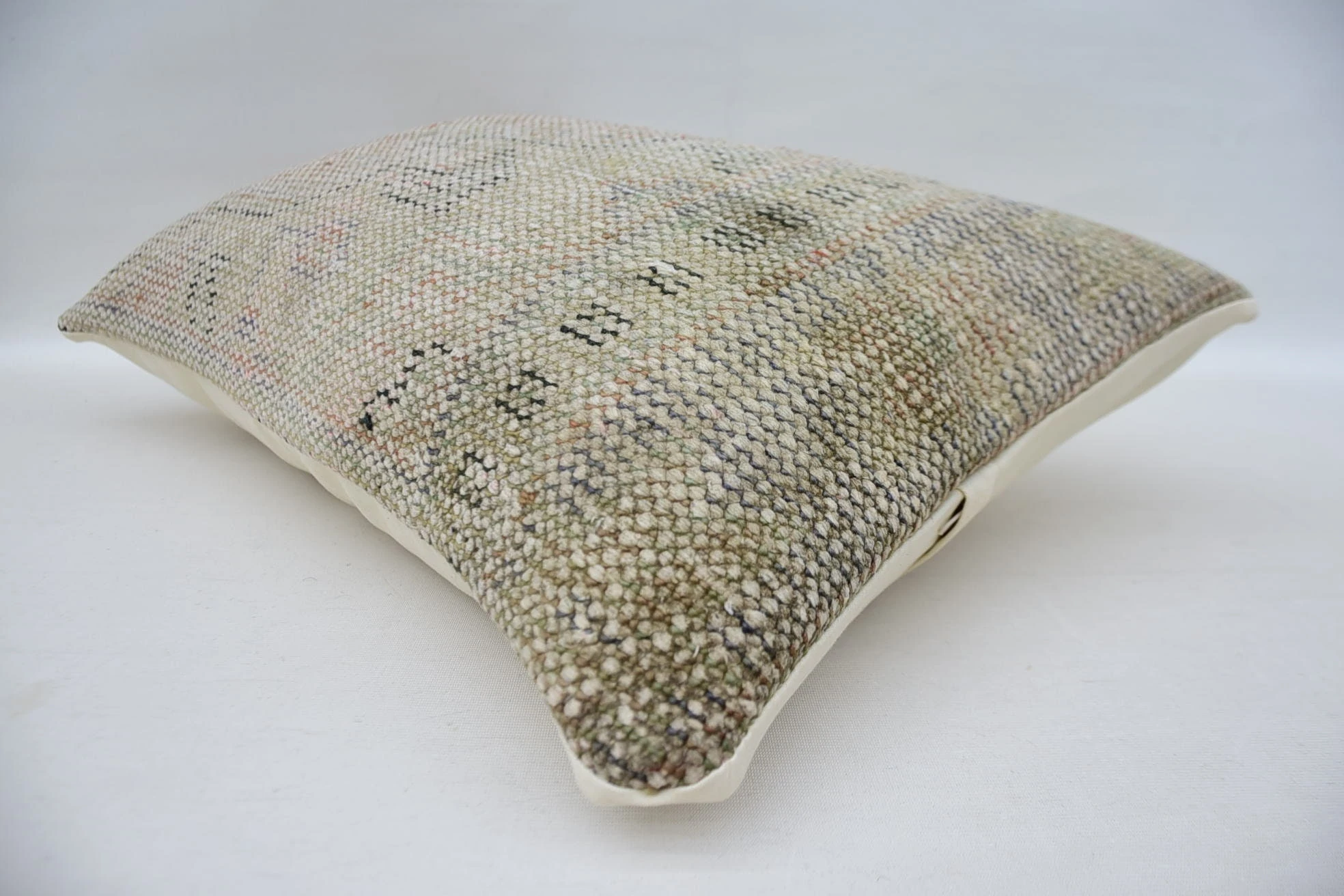 Decorative Pillow, Aesthetic Cushion Cover, Gift Pillow, Vintage Kilim Throw Pillow, 16"x24" Beige Pillow Case, Pillow for Sofa