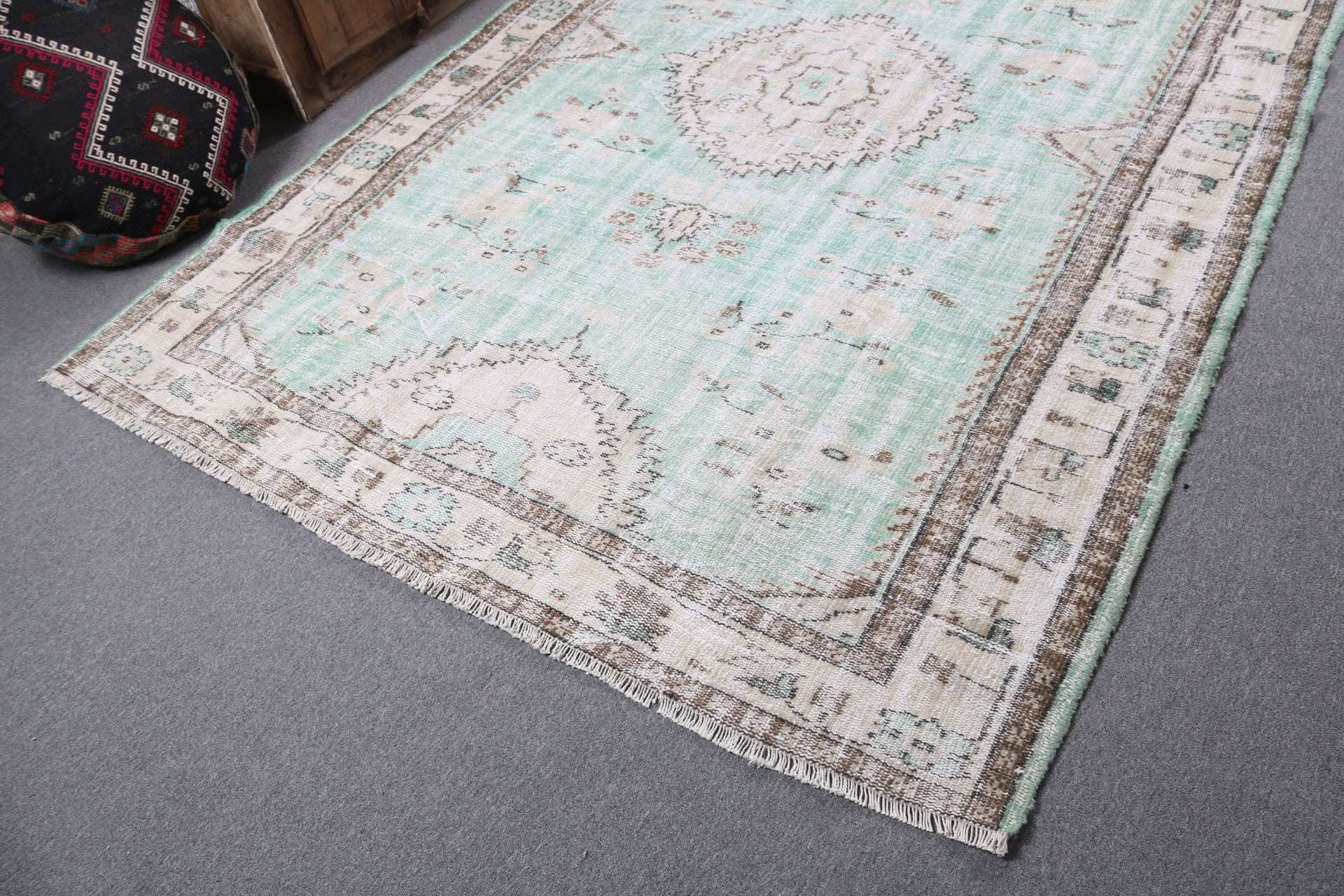 Living Room Rug, Tribal Rug, Green Cool Rug, Kitchen Rug, Turkish Rugs, Large Boho Rug, Vintage Rug, Moroccan Rugs, 6.3x9.4 ft Large Rugs