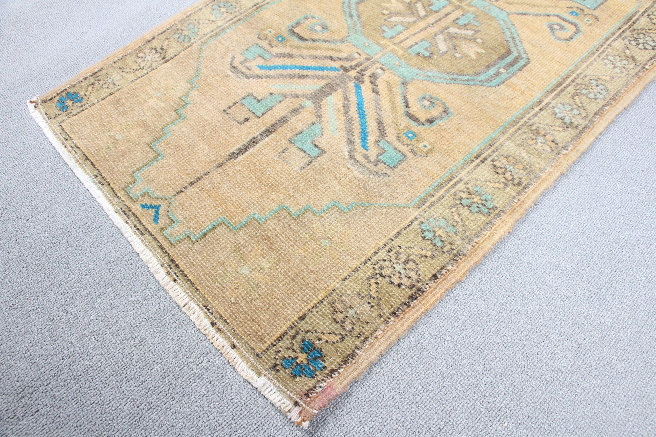 Bath Rugs, Home Decor Rug, Rugs for Bedroom, Vintage Rug, Kitchen Rug, 1.6x3.1 ft Small Rug, Anatolian Rug, Turkish Rug, Green Wool Rug