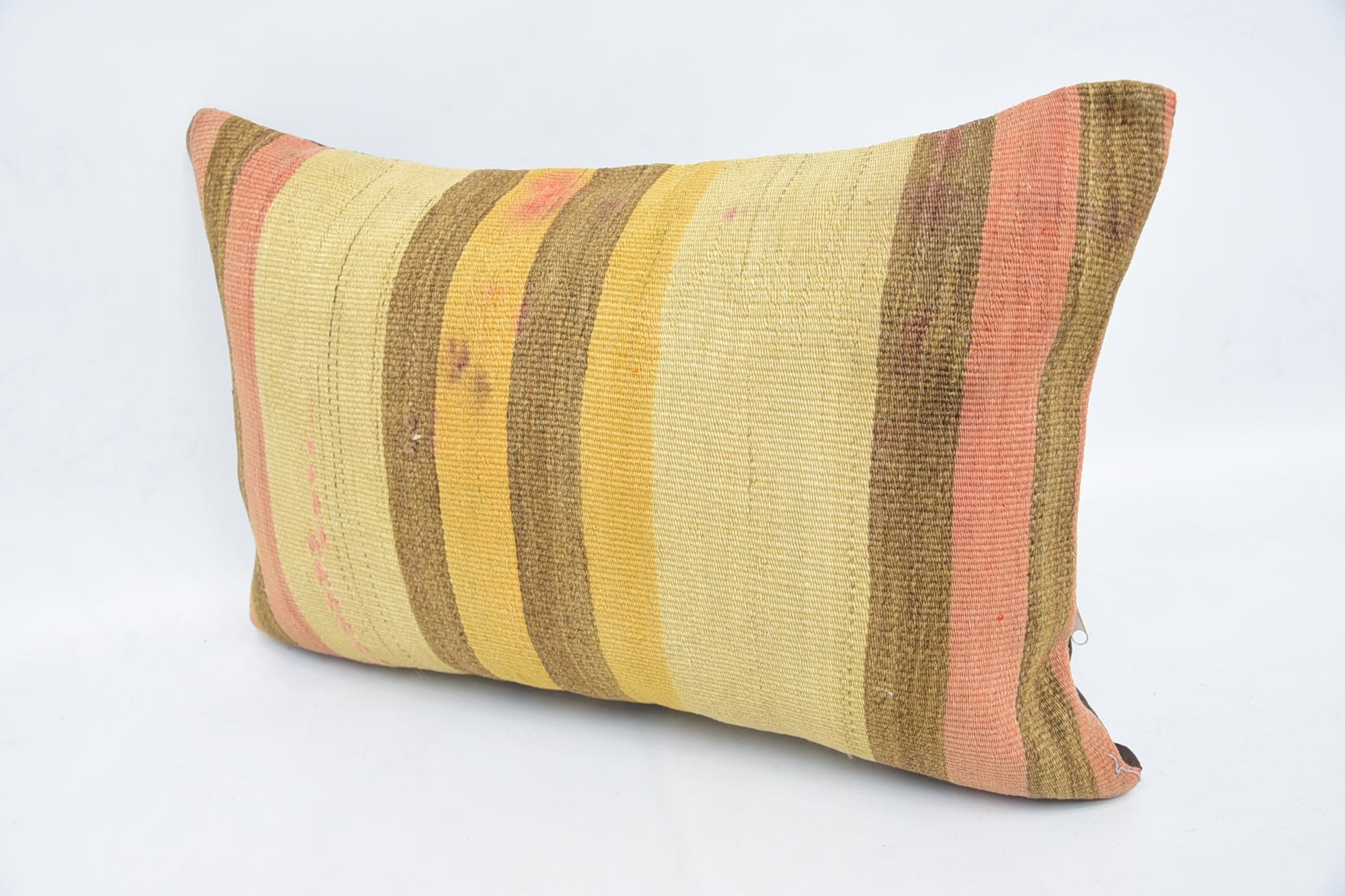 16"x24" Beige Pillow Case, Ethnical Kilim Rug Pillow, Pillow for Sofa, Handmade Throw Pillow Case, Throw Kilim Pillow