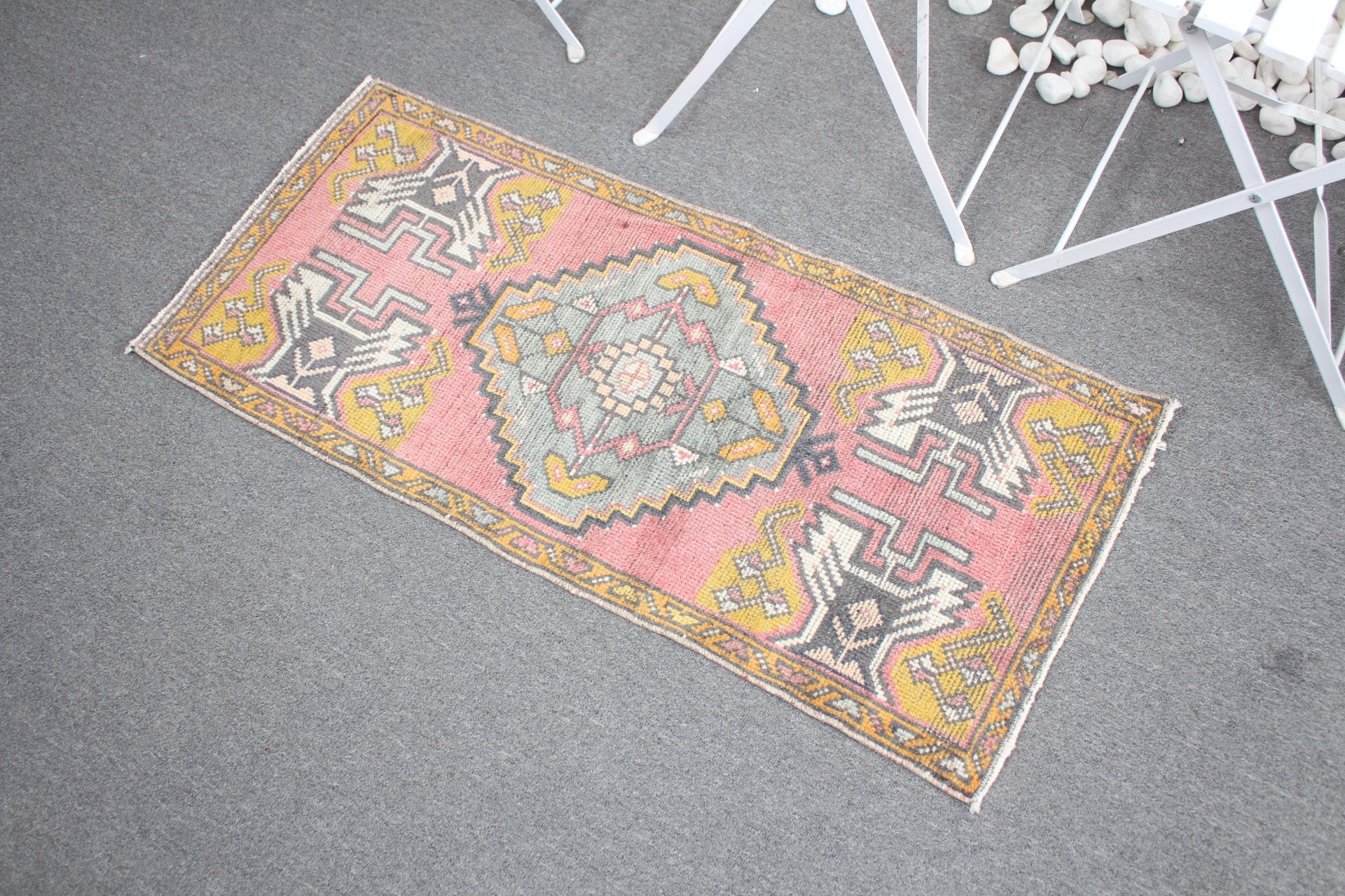 Yatak Odası Halıları, Yün Halı, Boho Halı, Kırmızı Yün Halı, Mutfak Halıları, Türk Halısı, Yer Halıları, Vintage Halı, Kapı Paspası Halısı, 1.6x3.5 ft Küçük Halı