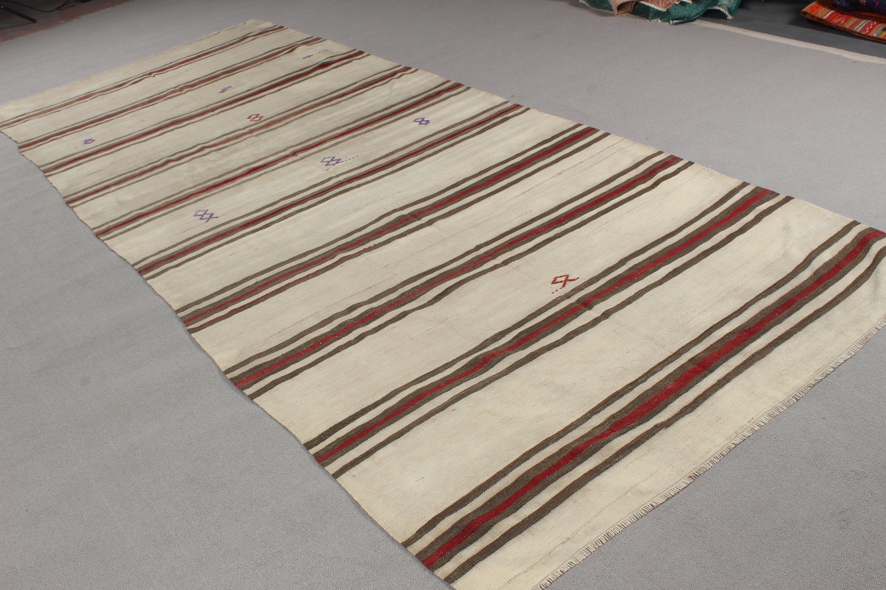 Living Room Rugs, Turkish Rug, 5x12.4 ft Large Rug, Bedroom Rugs, Vintage Rug, Salon Rug, Handwoven Rugs, Beige Anatolian Rug, Kilim