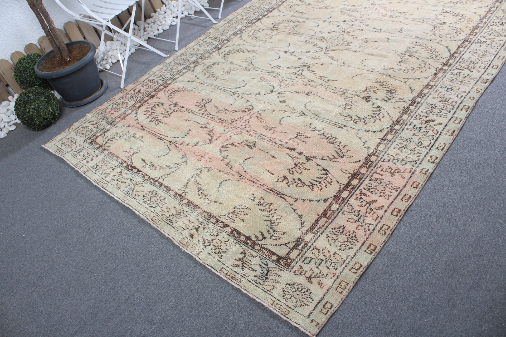 Beige Antique Rugs, Rugs for Living Room, Salon Rug, Bedroom Rugs, Oriental Rug, Turkey Rugs, Vintage Rug, Turkish Rug, 6.5x10 ft Large Rug