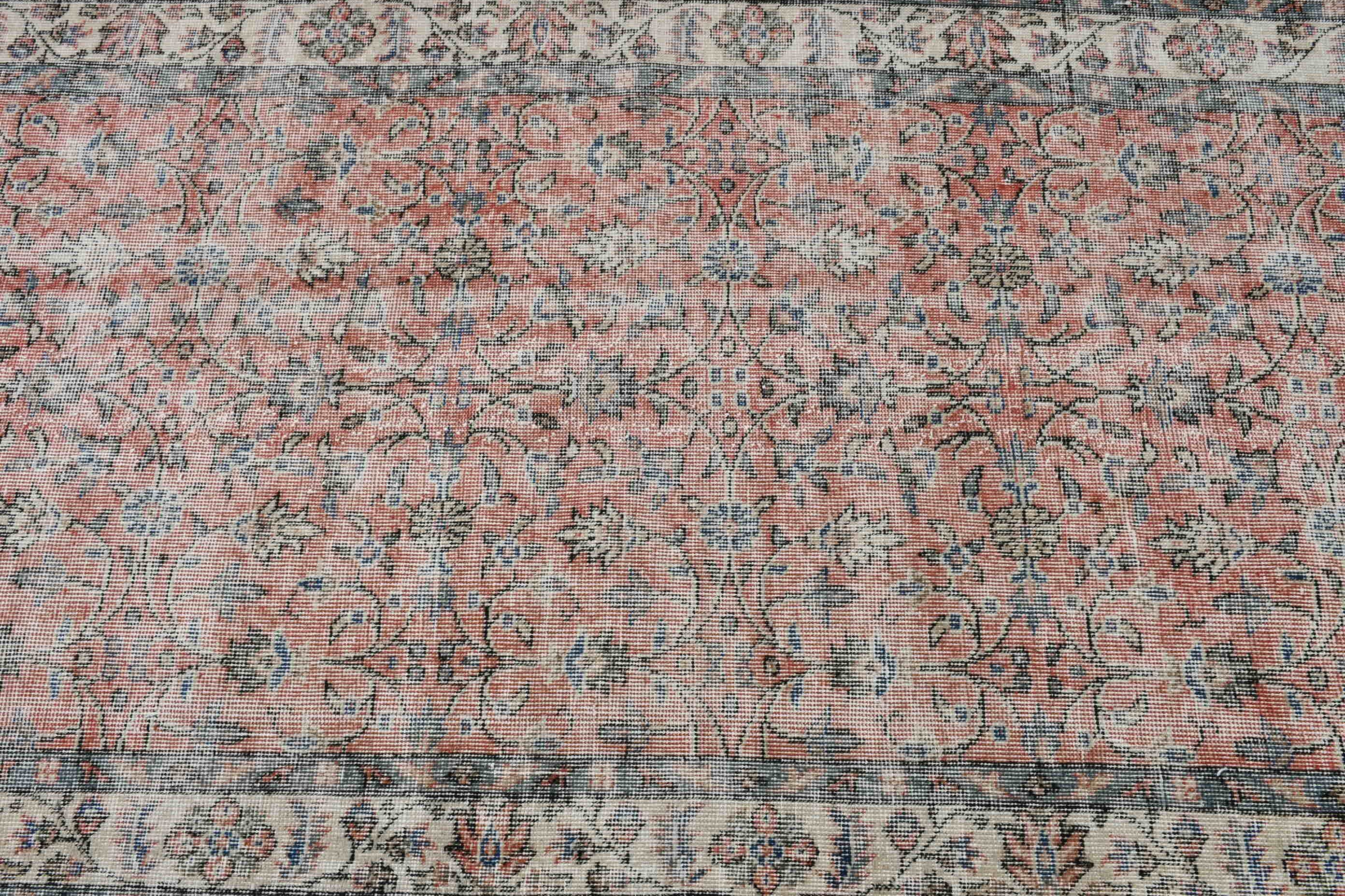 Turkish Rugs, Vintage Rugs, Rugs for Kitchen, Floor Rugs, Art Rug, Wool Rug, Pink  3.8x6.8 ft Area Rug, Living Room Rug
