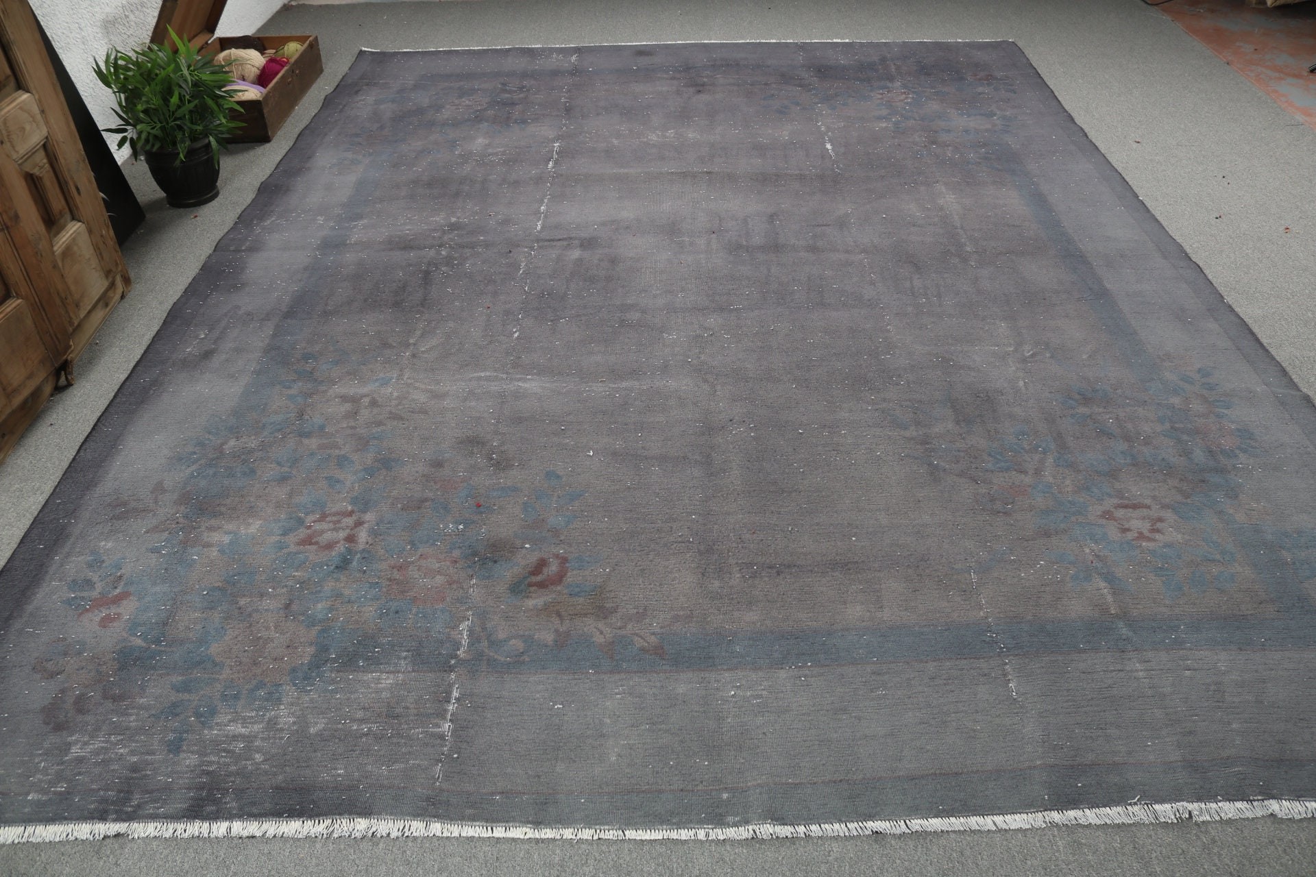 Gray Wool Rugs, Vintage Rug, Antique Rug, Dining Room Rugs, 8.7x11.6 ft Oversize Rug, Turkish Rugs, Oversize Vintage Rug, Oriental Rug