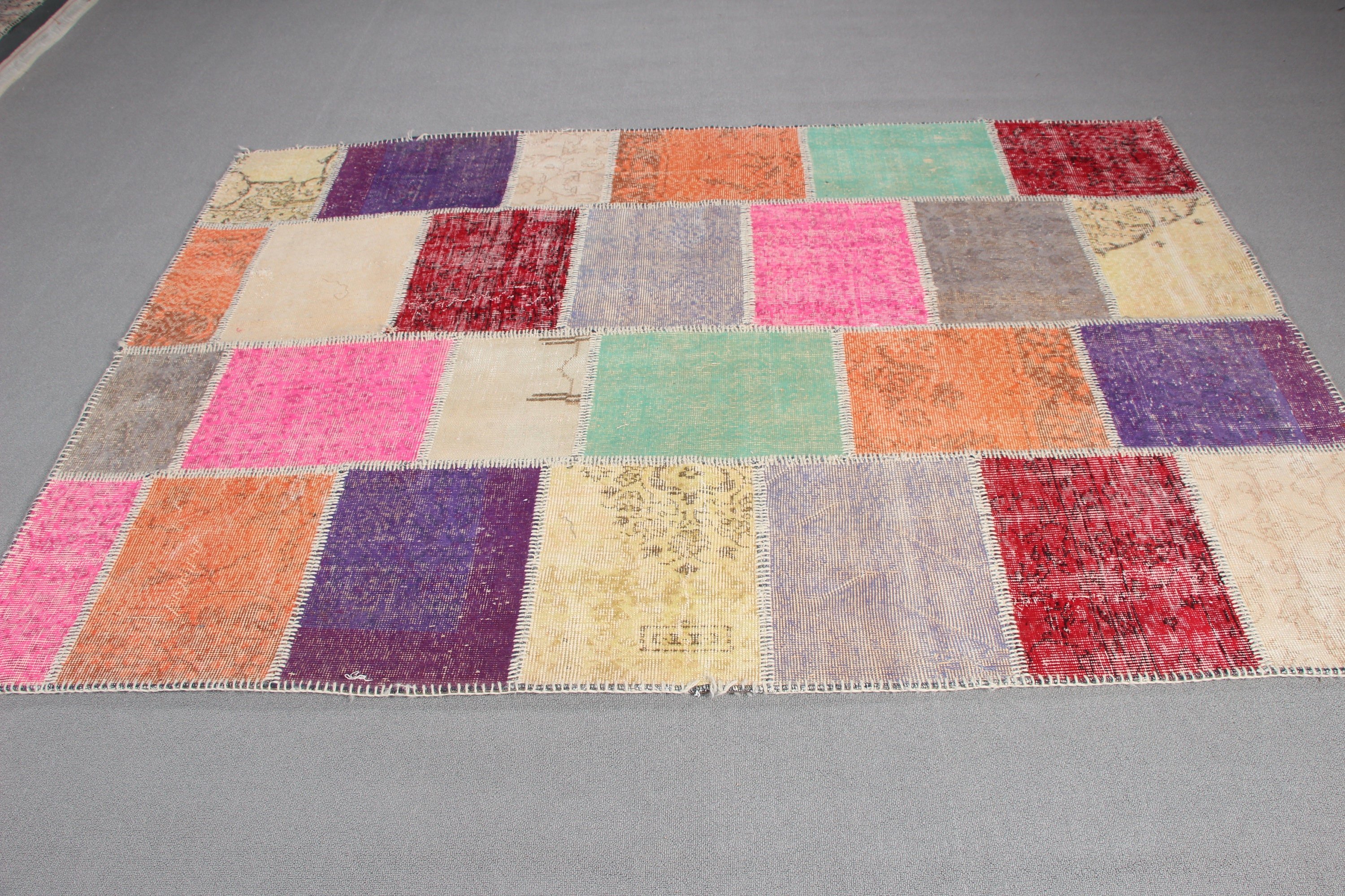 Exotic Rugs, Rainbow Luxury Rug, Living Room Rug, Turkish Rugs, 5.2x7.6 ft Area Rug, Vintage Rug, Kitchen Rug, Floor Rugs, Antique Rugs