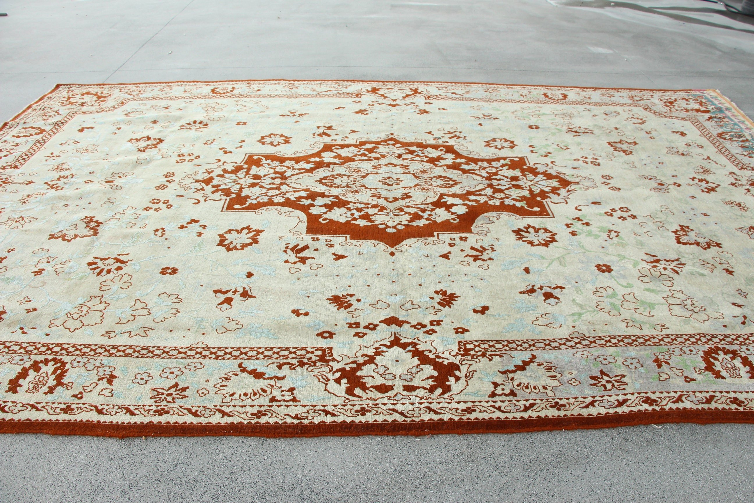 Bej Mutfak Halıları, Vintage Halılar, Oturma Odası Halısı, Salon Halısı, 9.4x14.8 ft Büyük Boy Halı, Türk Halısı, Geometrik Halılar, Fas Halısı