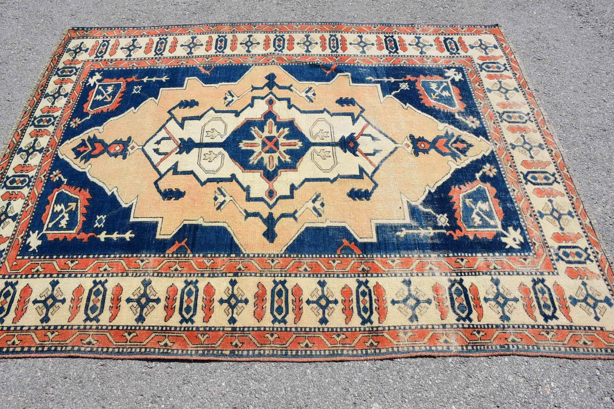 Vintage Rugs, Turkish Rug, Rugs for Floor, Moroccan Rug, Dining Room Rug, Bohemian Rug, Nursery Rug, Anatolian Rug, 5.1x6.8 ft Area Rug